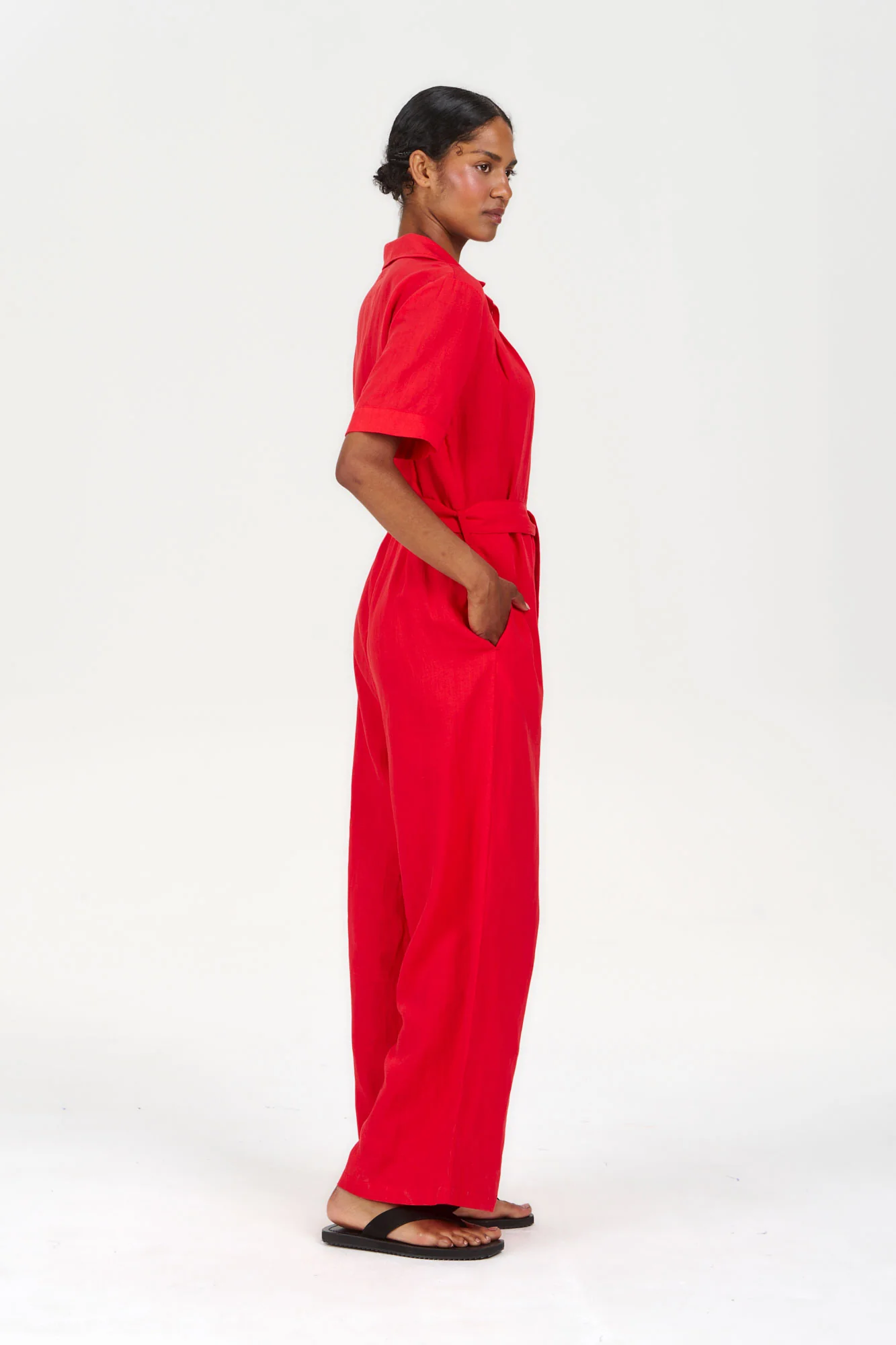 AMARIE Tencel Linen Jumpsuit - Coral - Image 5