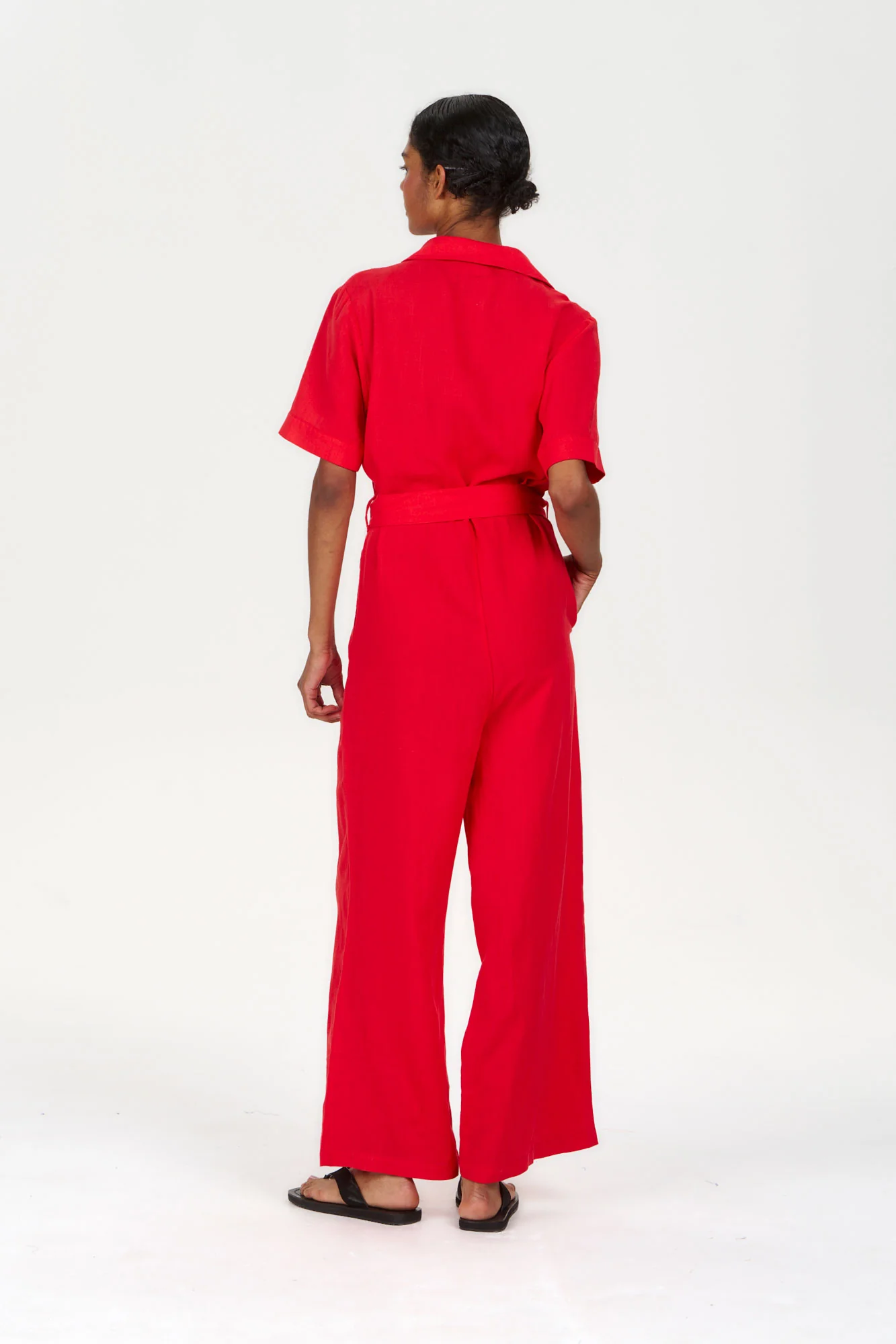 AMARIE Tencel Linen Jumpsuit - Coral - Image 6