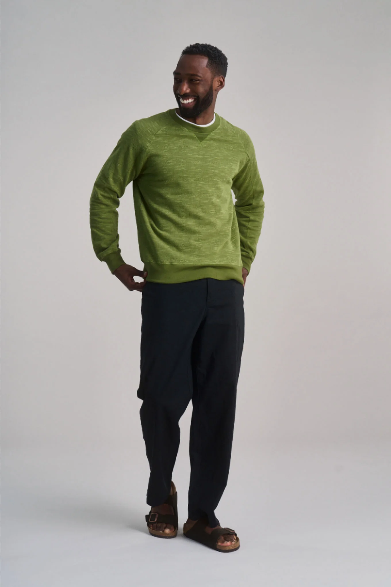 ANTON - Organic cotton sweat - Green melange - Image 4