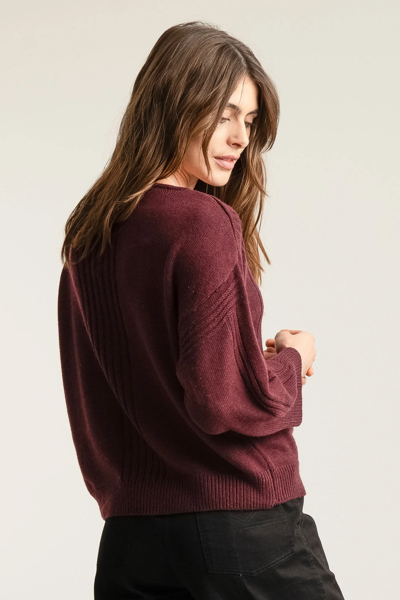 ANYA Merino Wool Jumper - Walnut - Image 3