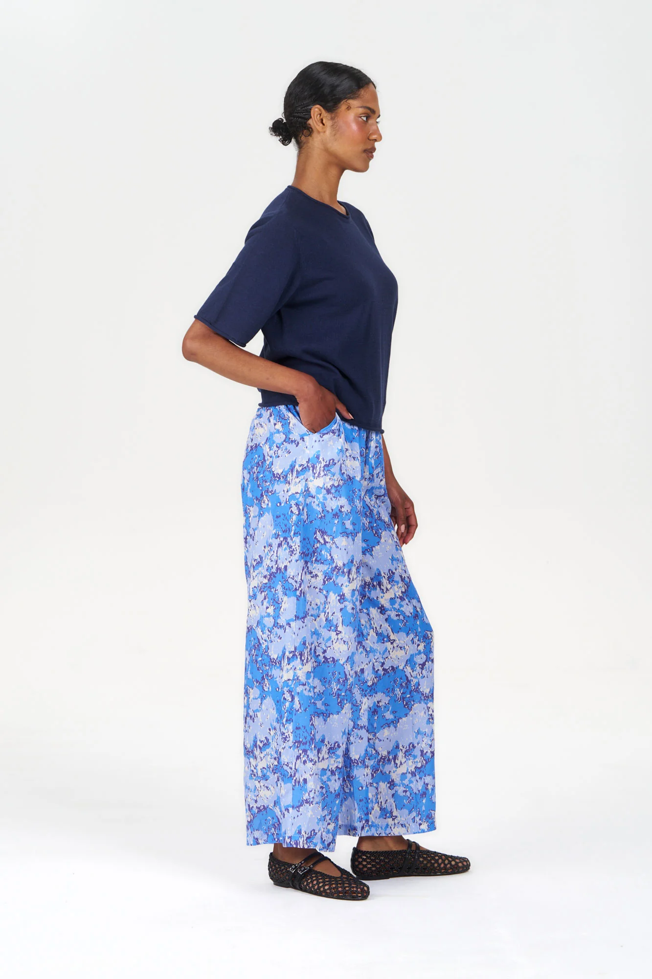 ARIA Tencel Linen Trouser - Acid Blue - Image 4