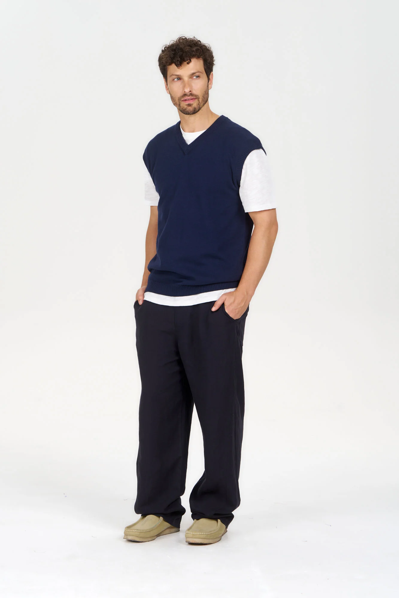 ASLO - GOTS Organic Cotton Vest - Navy - Image 2