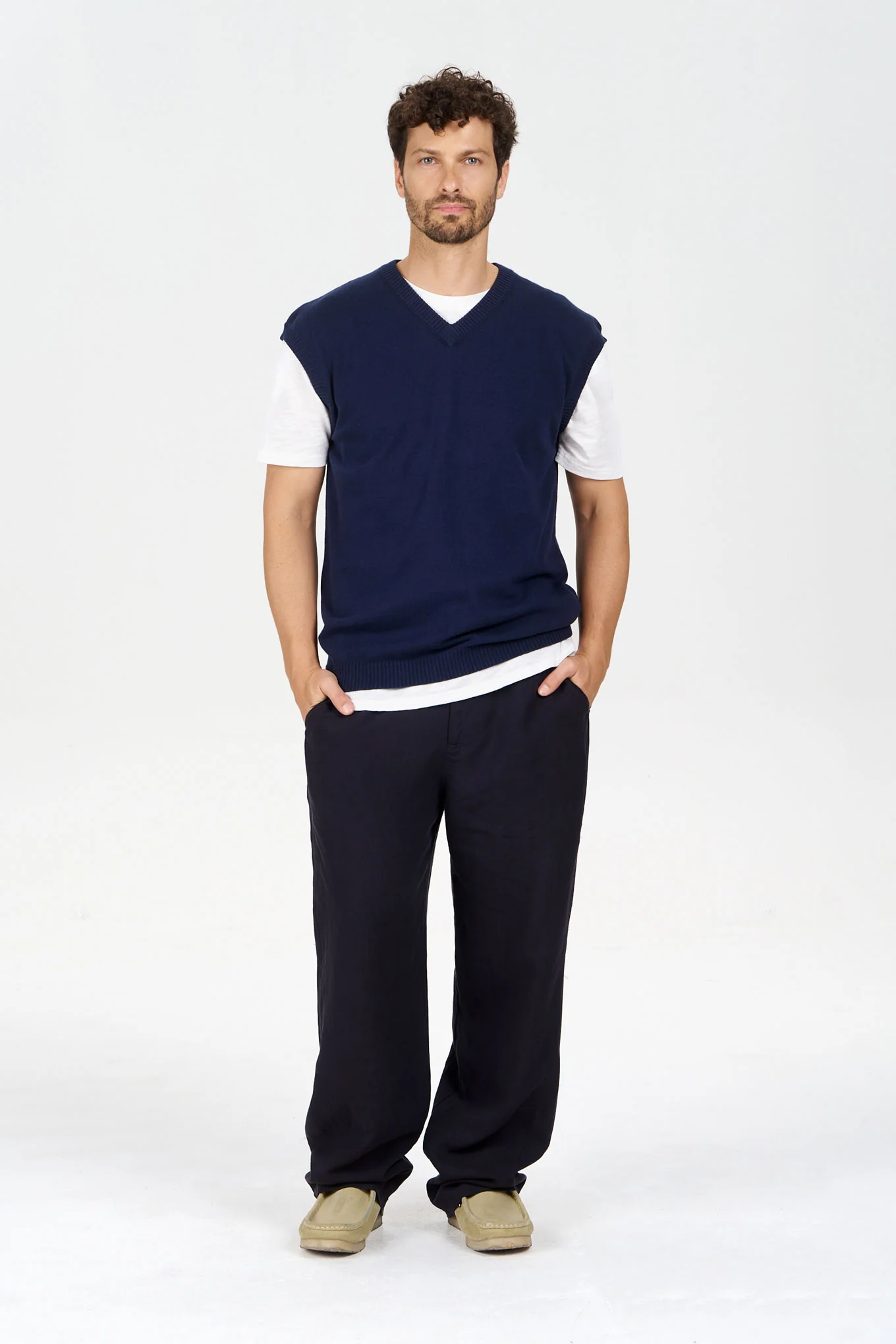ASLO - GOTS Organic Cotton Vest - Navy - Image 4