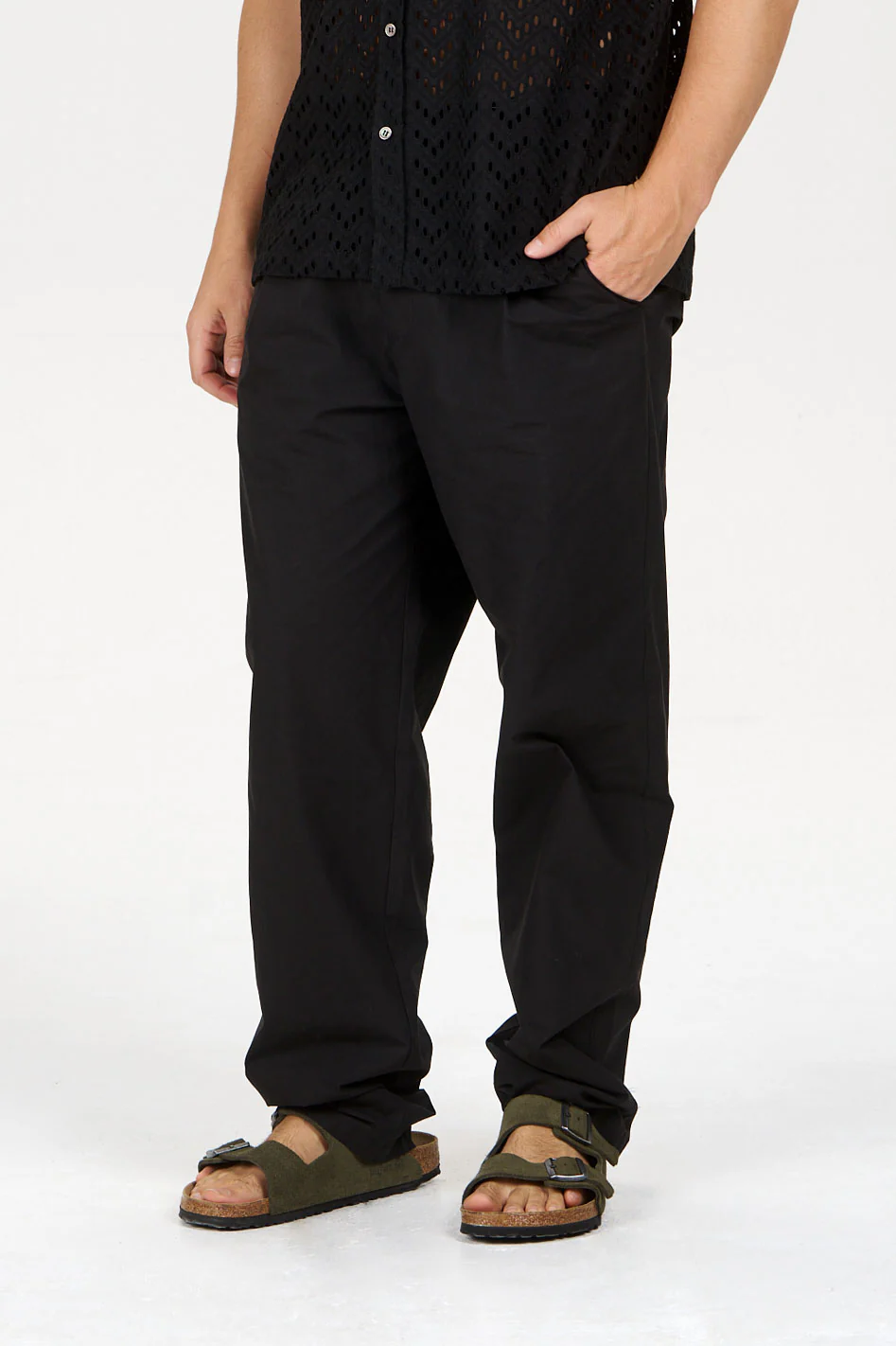 BOWIE Organic Cotton Trouser - Black - Image 4