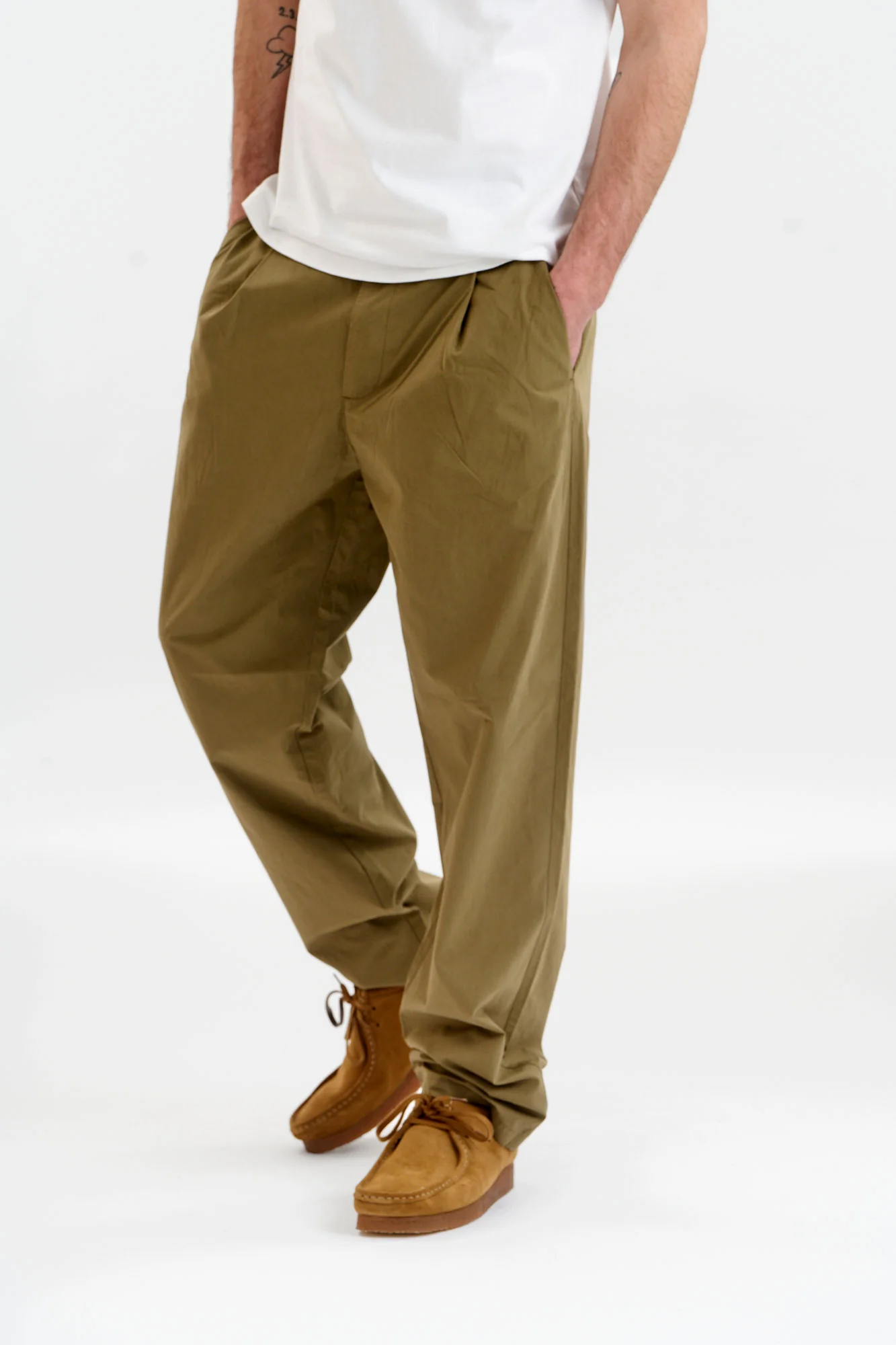 BOWIE Organic Cotton Trouser - Olive - Image 3