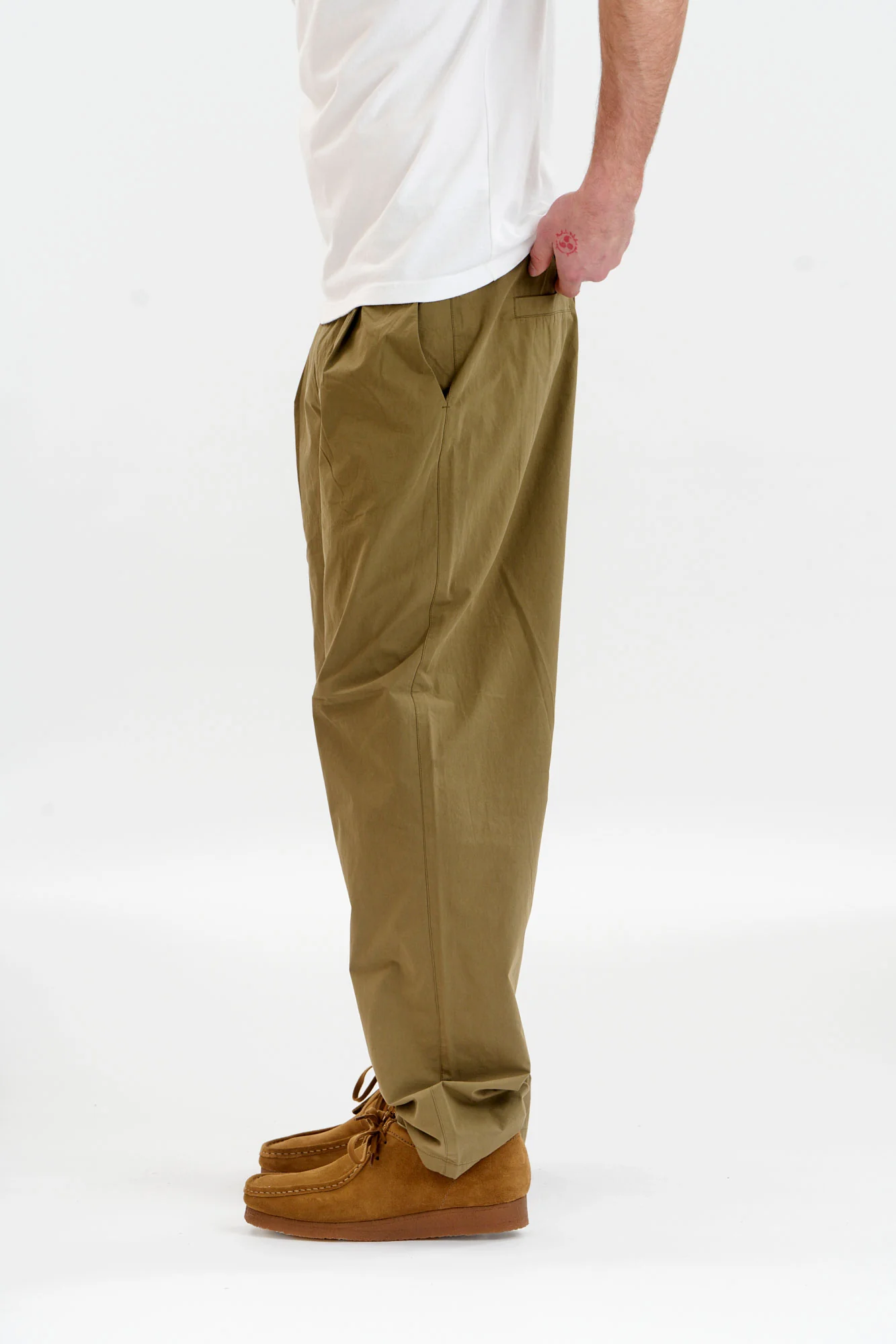 BOWIE Organic Cotton Trouser - Olive - Image 4