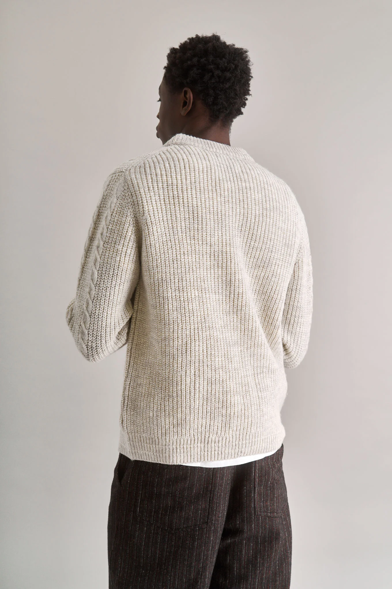 CABLE Lambswool Jumper - Natural - Image 2