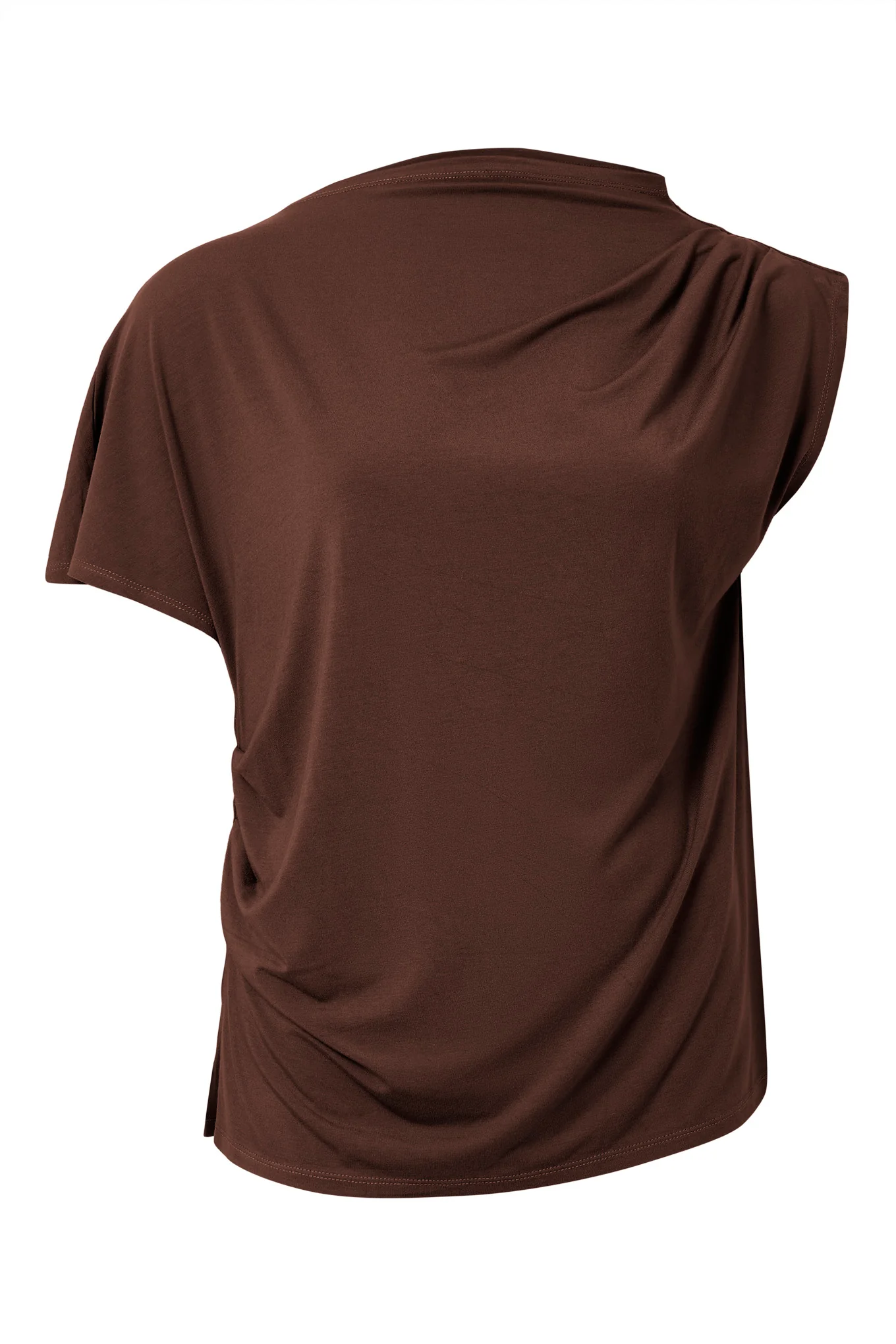 CATE - Modal Jersey Top - Chocolate - Image 2
