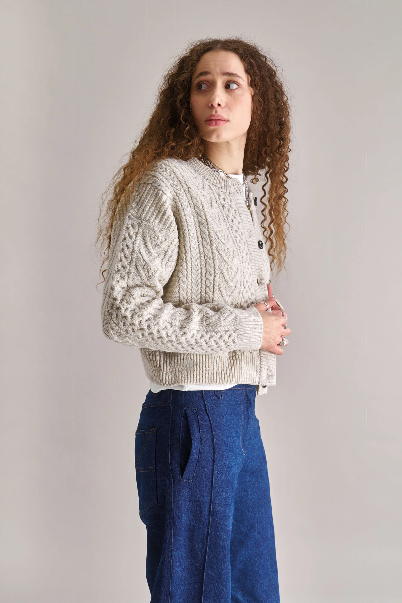 CHARLIE Lambswool Cardigan- Natural - Image 2