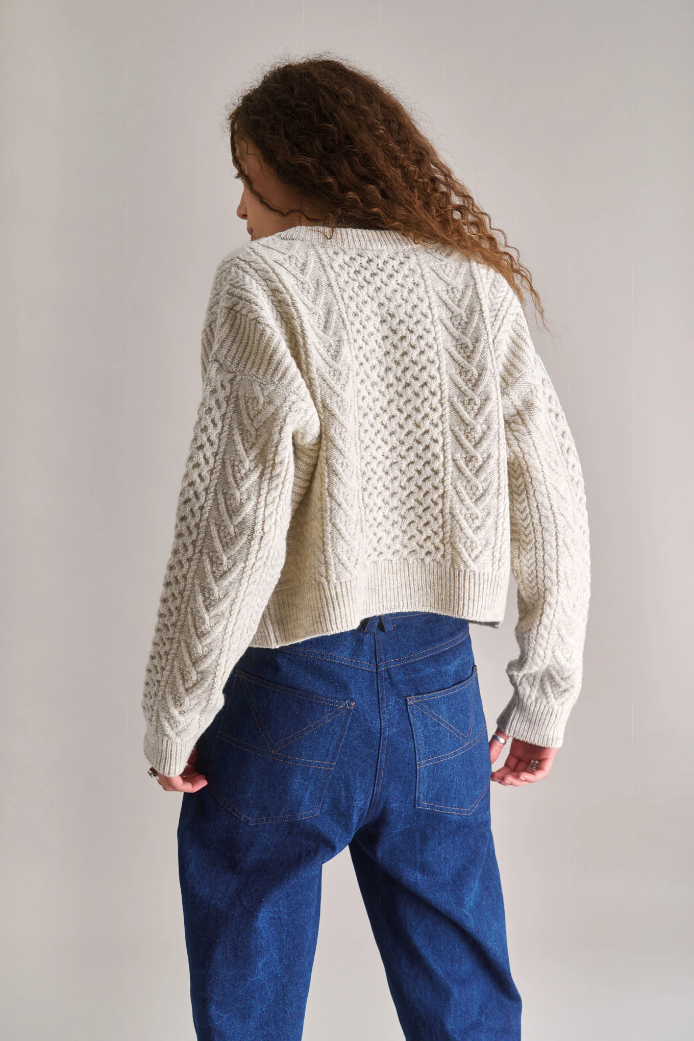 CHARLIE Lambswool Cardigan- Natural - Image 3