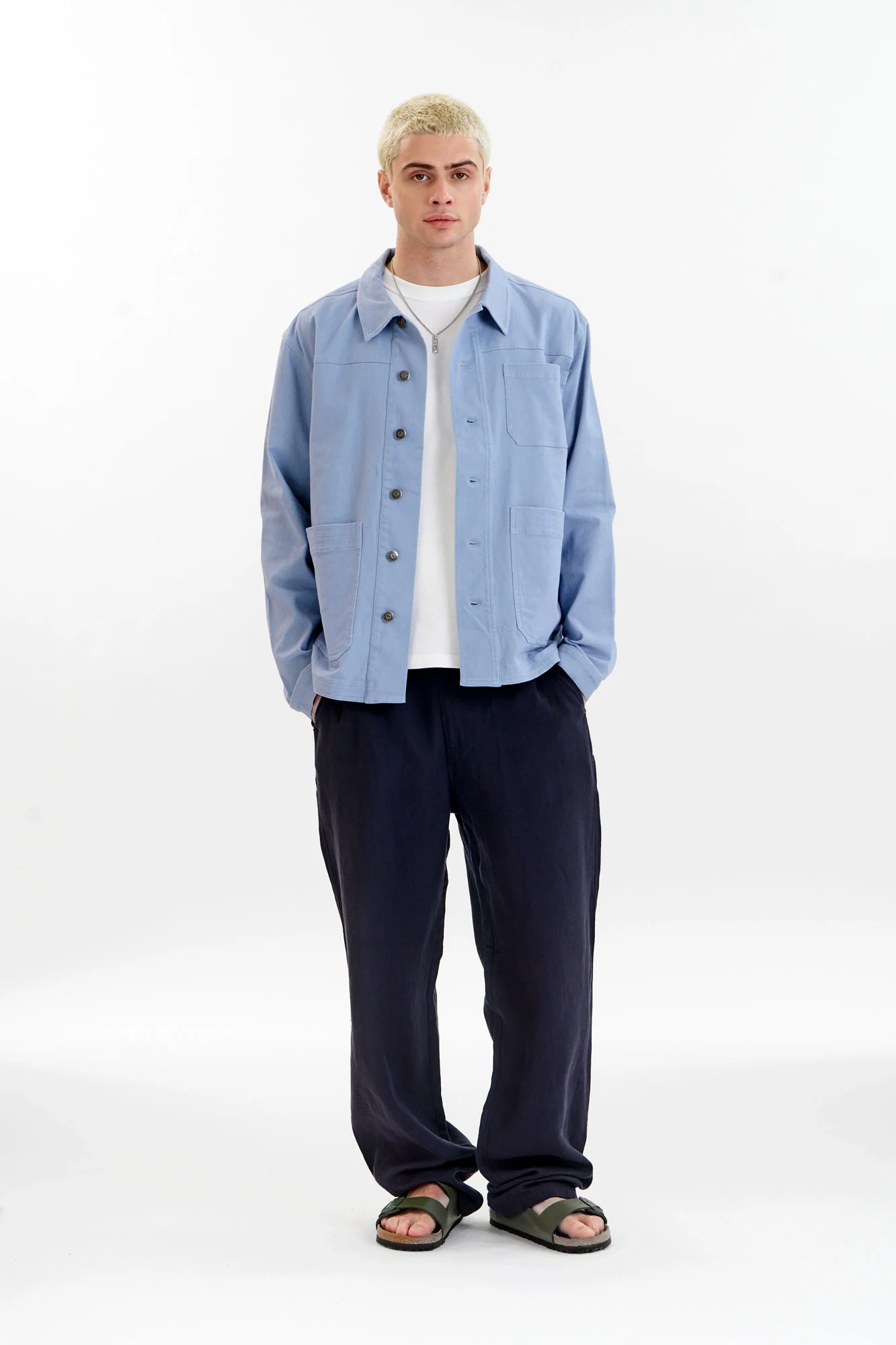 CHRISTOPHE Organic Cotton Jacket - Blue - Image 7