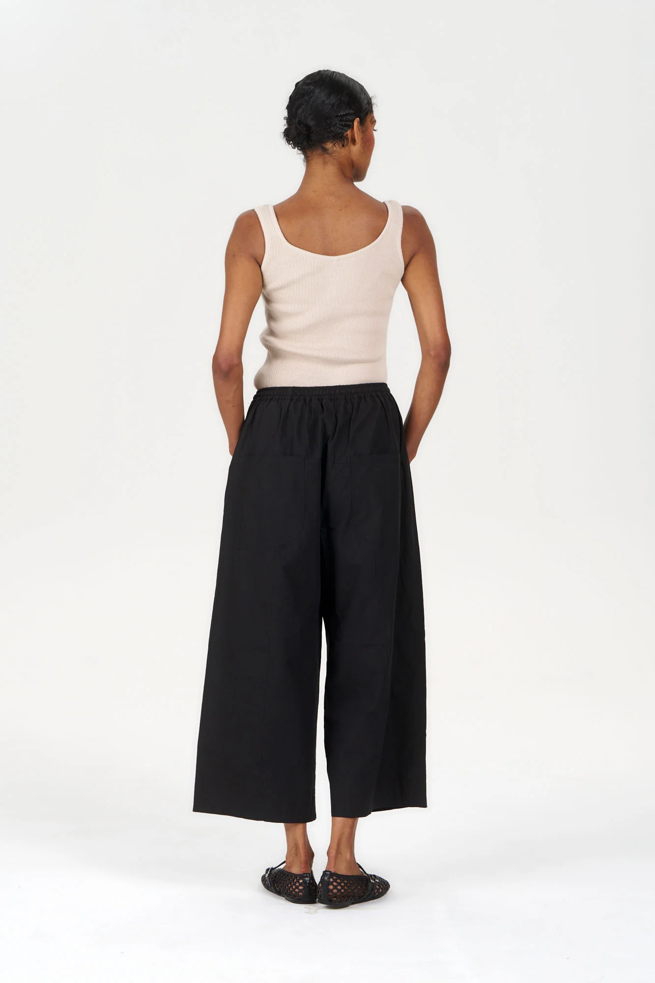 CLEO Organic Cotton Wide-Leg Trousers – Black - Image 5