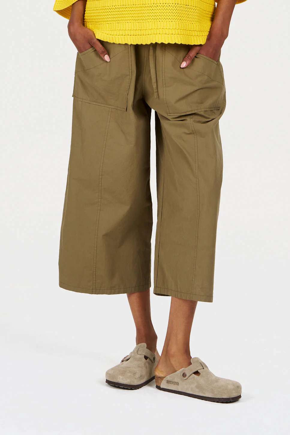 CLEO Organic Cotton Trouser - Khaki - Image 3
