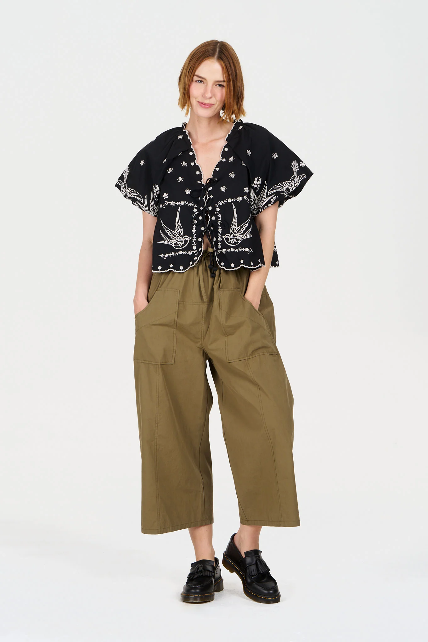 CLEO Organic Cotton Trouser - Khaki - Image 4