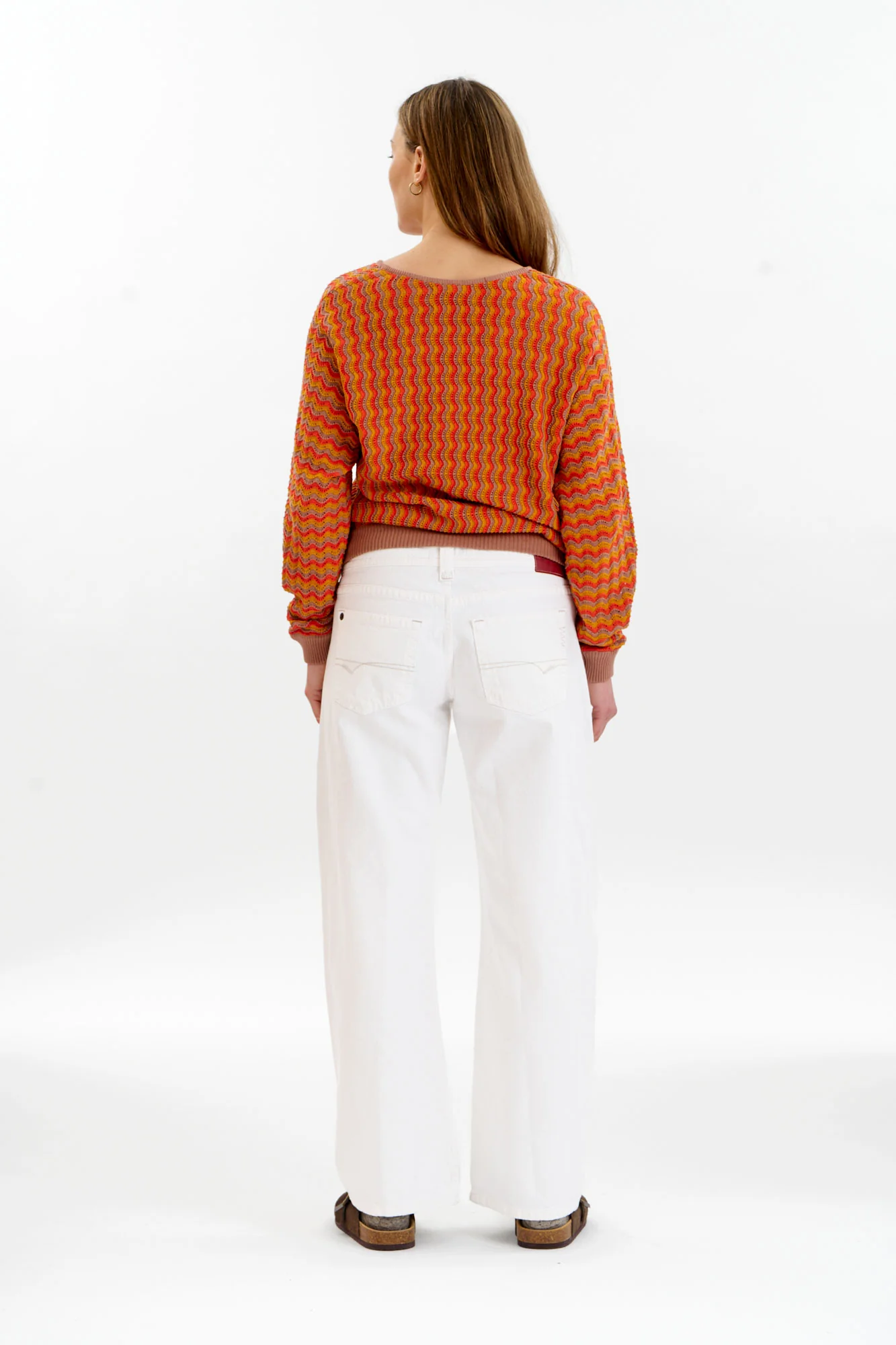 CLOVER Organic Cotton Pointelle Jumper - Coffee - Image 3