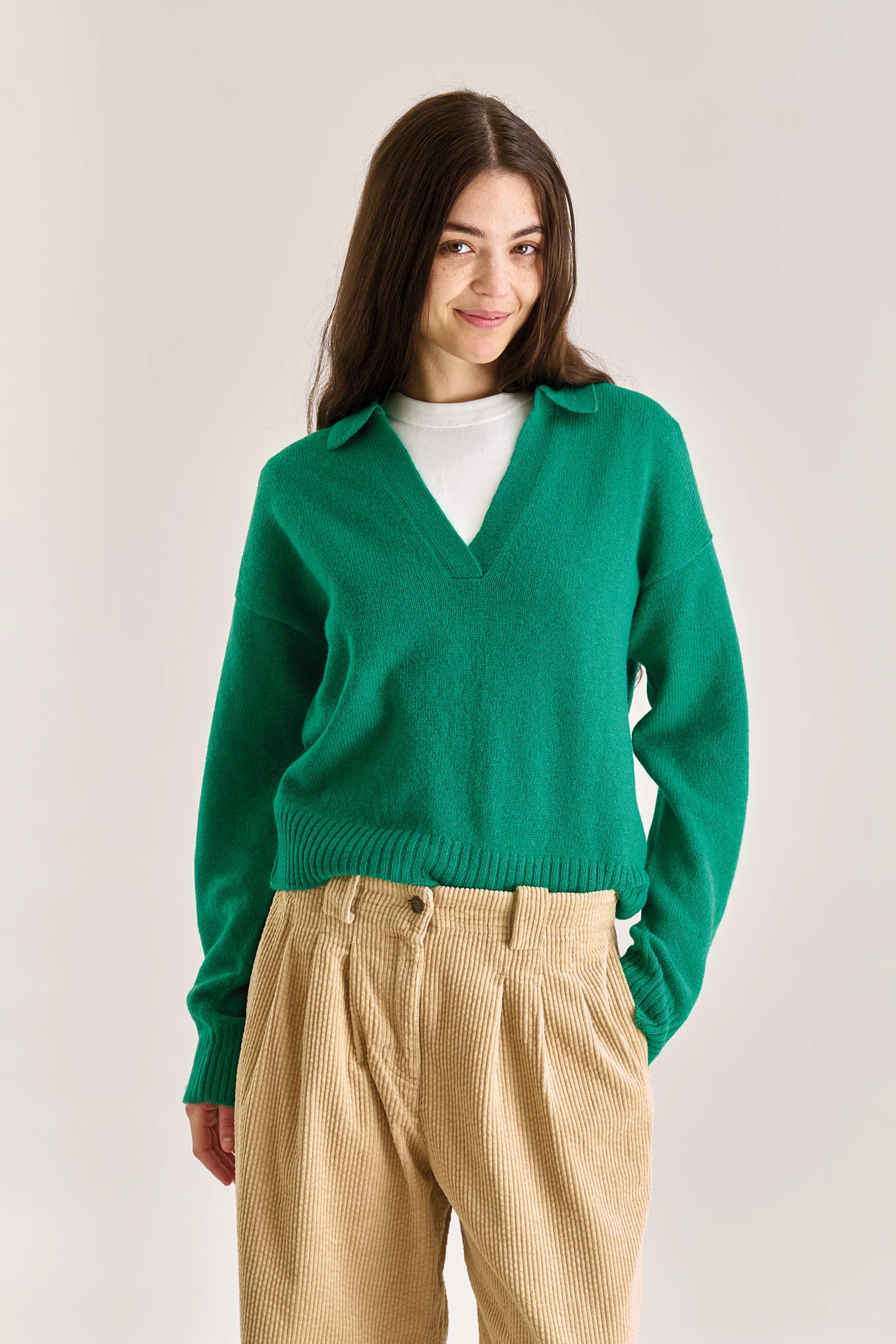 CONNIE Merino Wool Top - Green