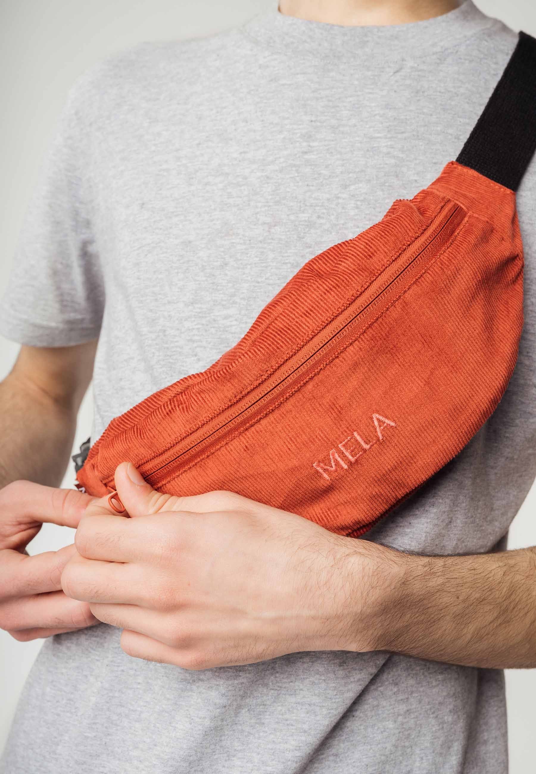 BHAVIN Corduroy Hip Bag by MELA - Brick - Image 5