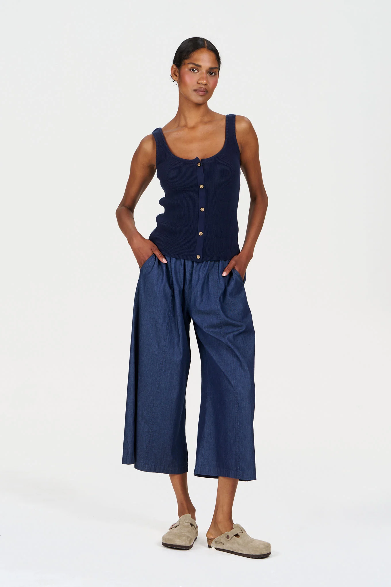 COVE - GOTS Organic Cotton Vest - Navy - Image 2