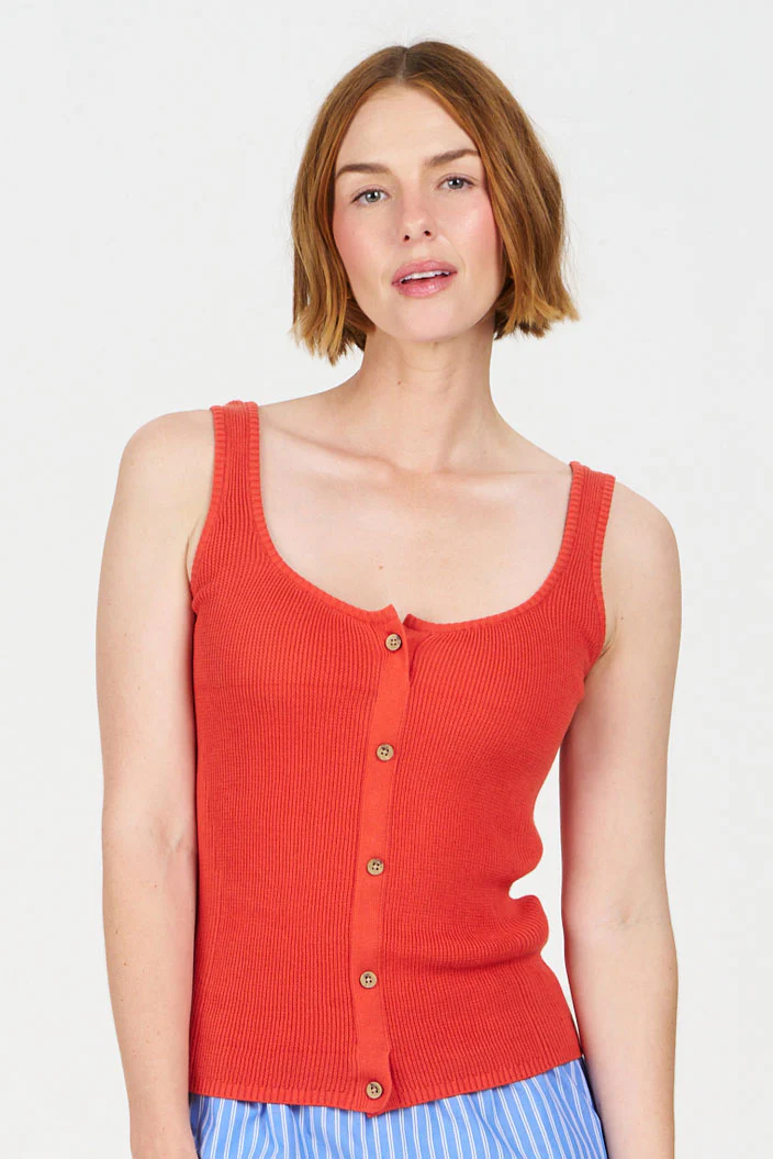 COVE - GOTS Organic Cotton Vest - Orange