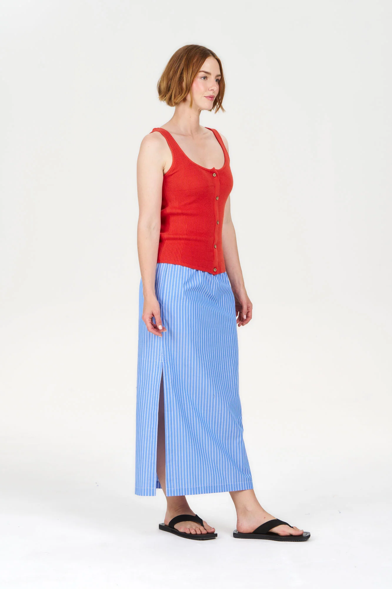 COVE - GOTS Organic Cotton Vest - Orange - Image 3