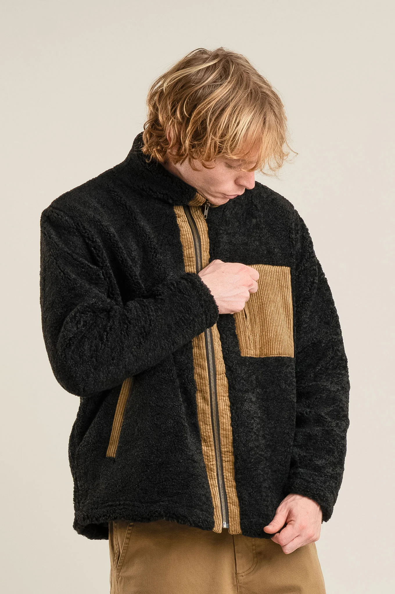 DREW Recycled PET Fleece Jacket - Black - Image 3
