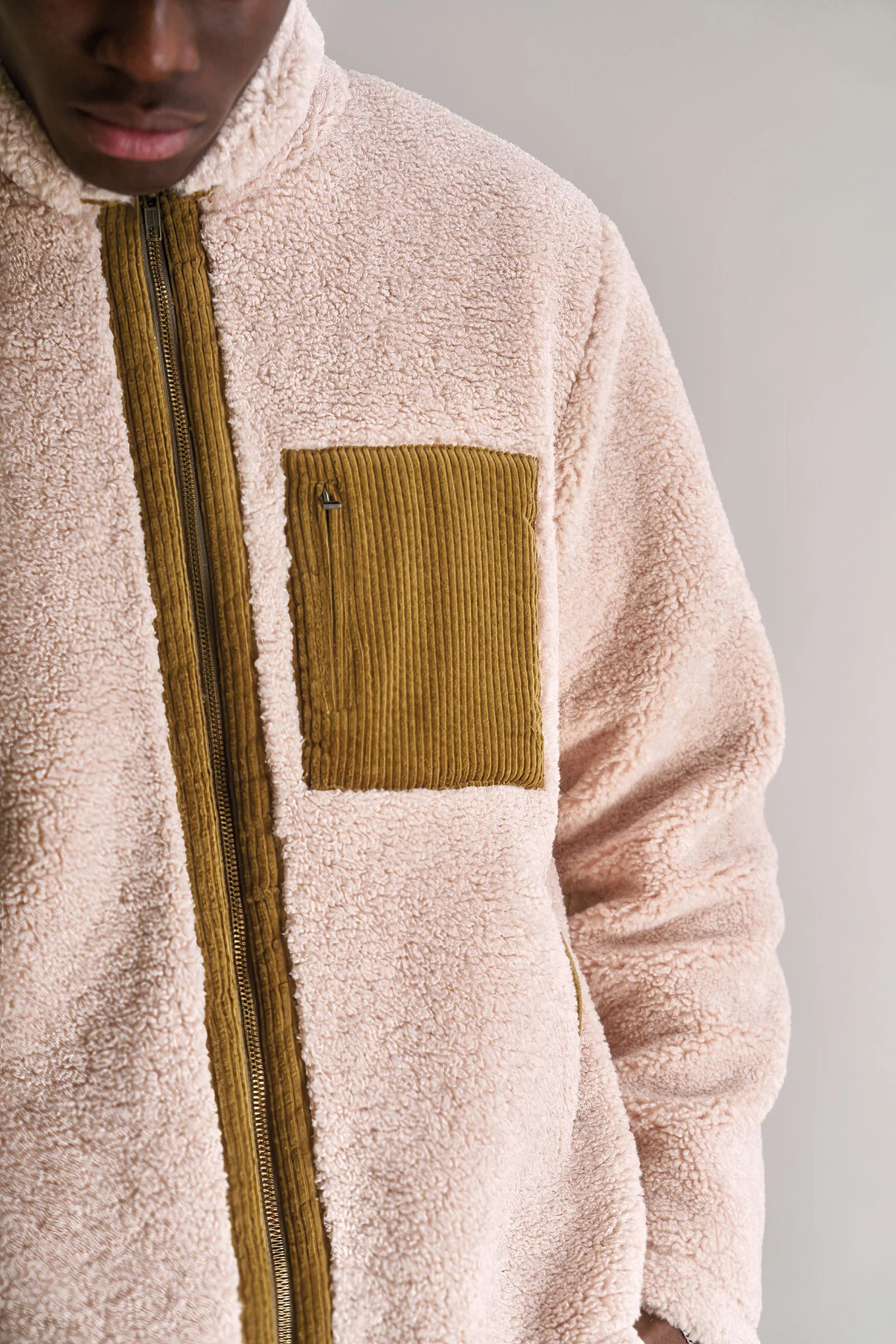 DREW Recycled PET Fleece Jacket - Sand - Image 3