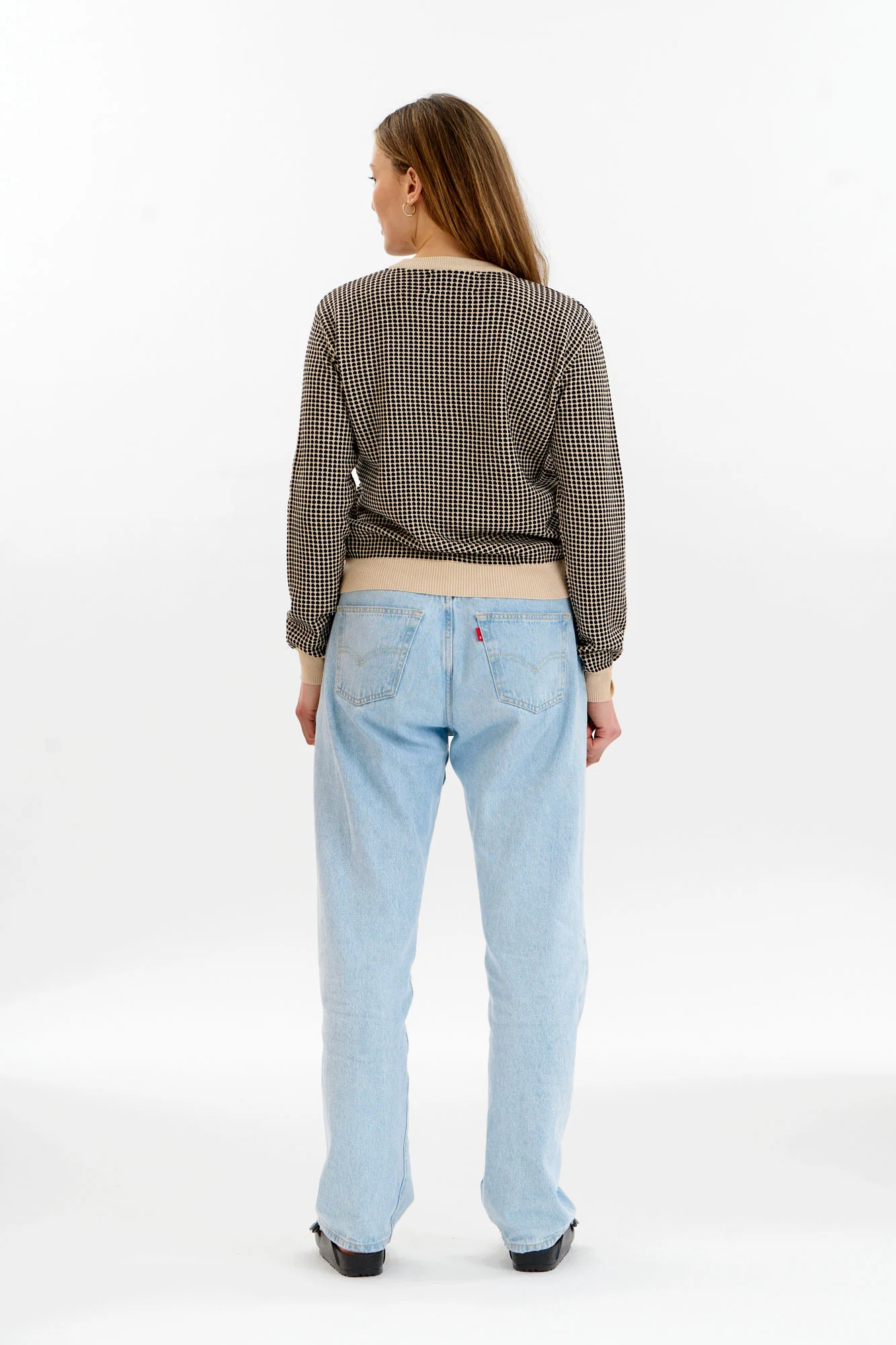 HANA Organic Cotton Jumper - Cream & Black - Image 3