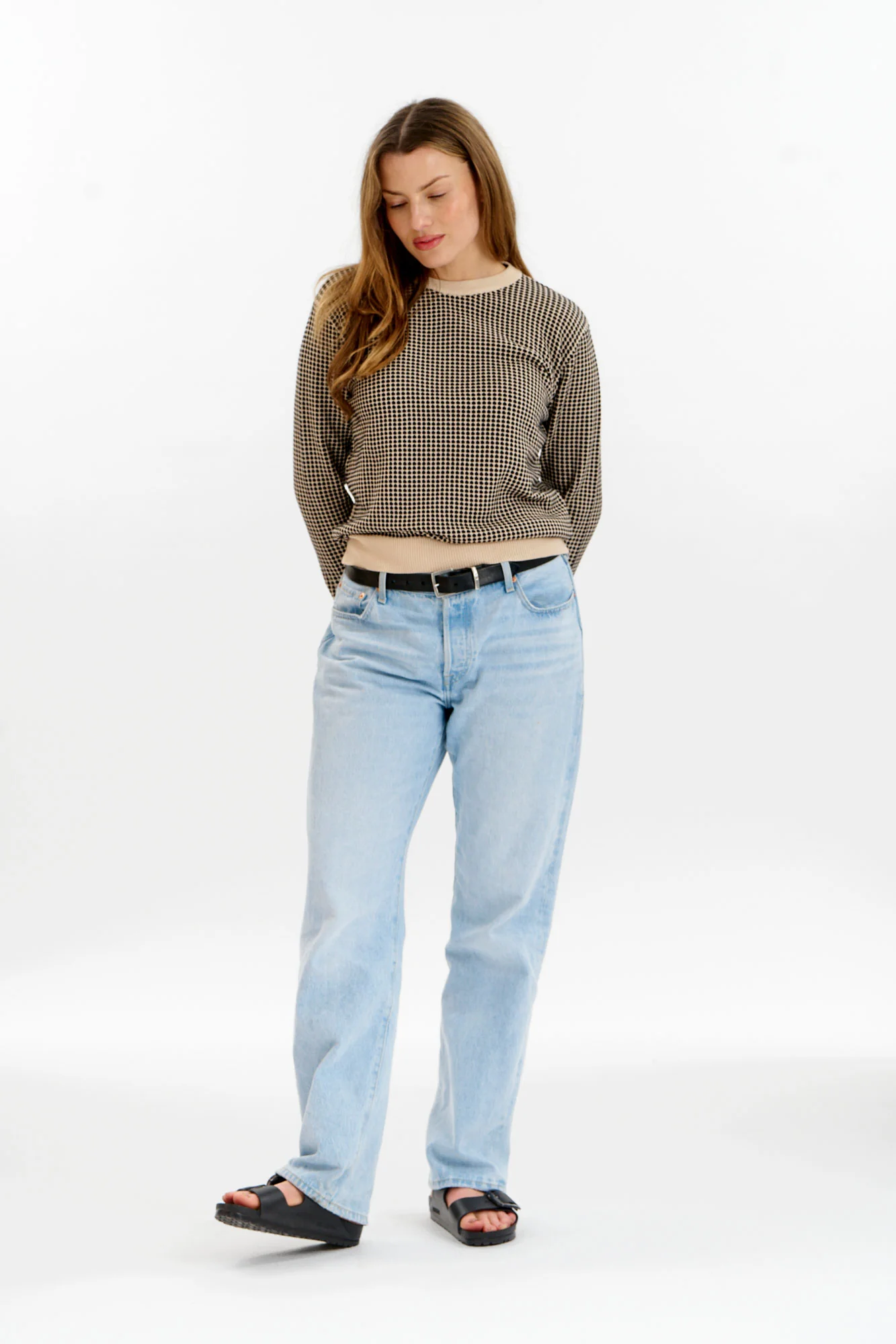 HANA Organic Cotton Jumper - Cream & Black - Image 5