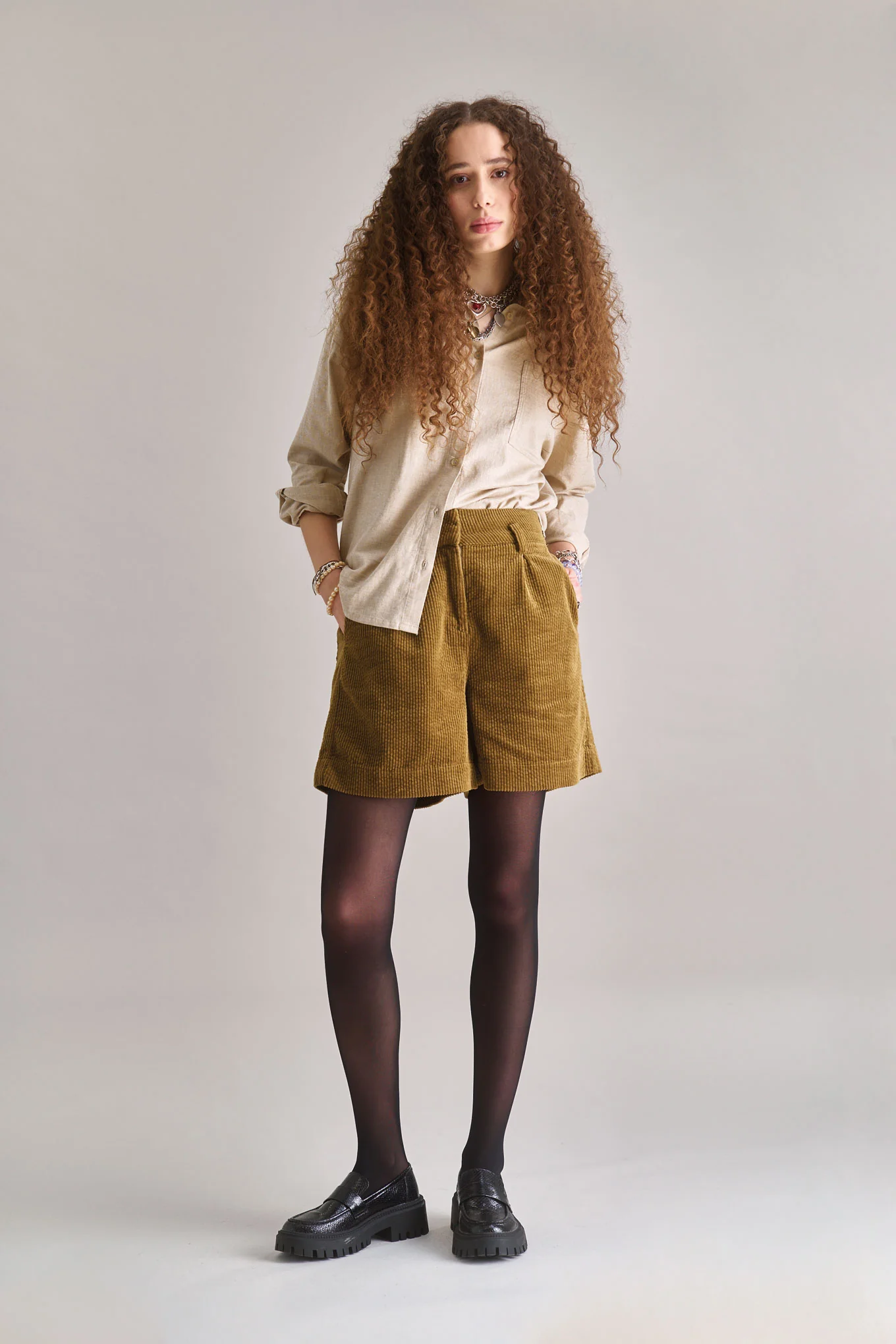 HANAKO Organic Cotton Shirt - Sand - Image 3
