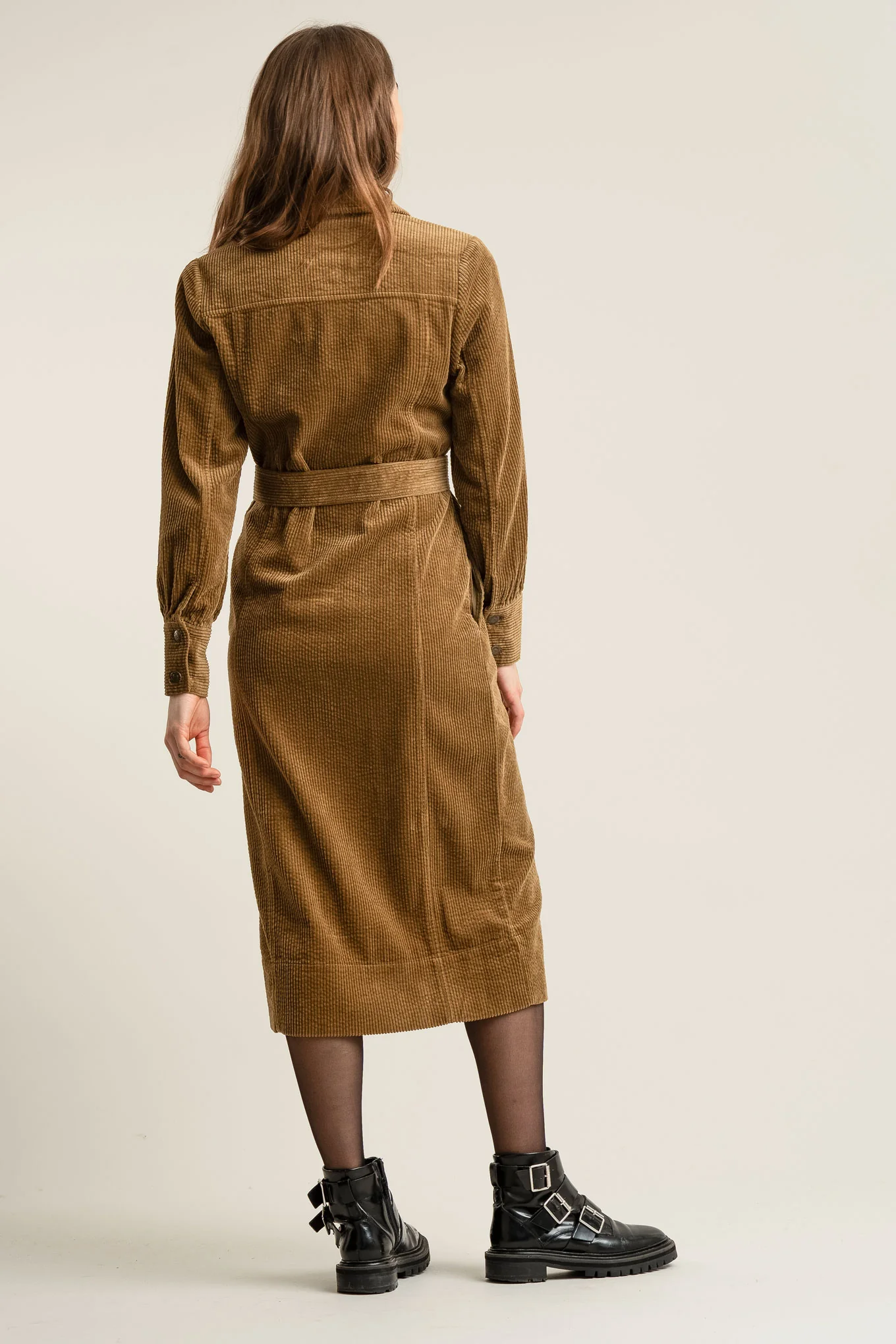 HARITTI Organic Cotton Cord Dress - Olive - Image 3