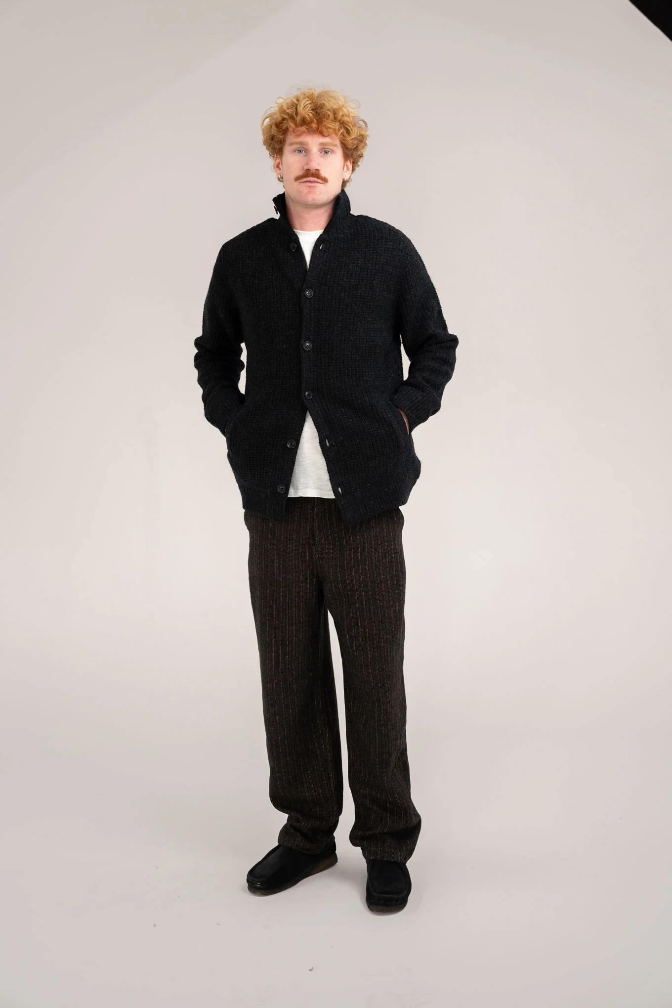 HEATH Fleece Lined Wool Jacket - Black - Image 3