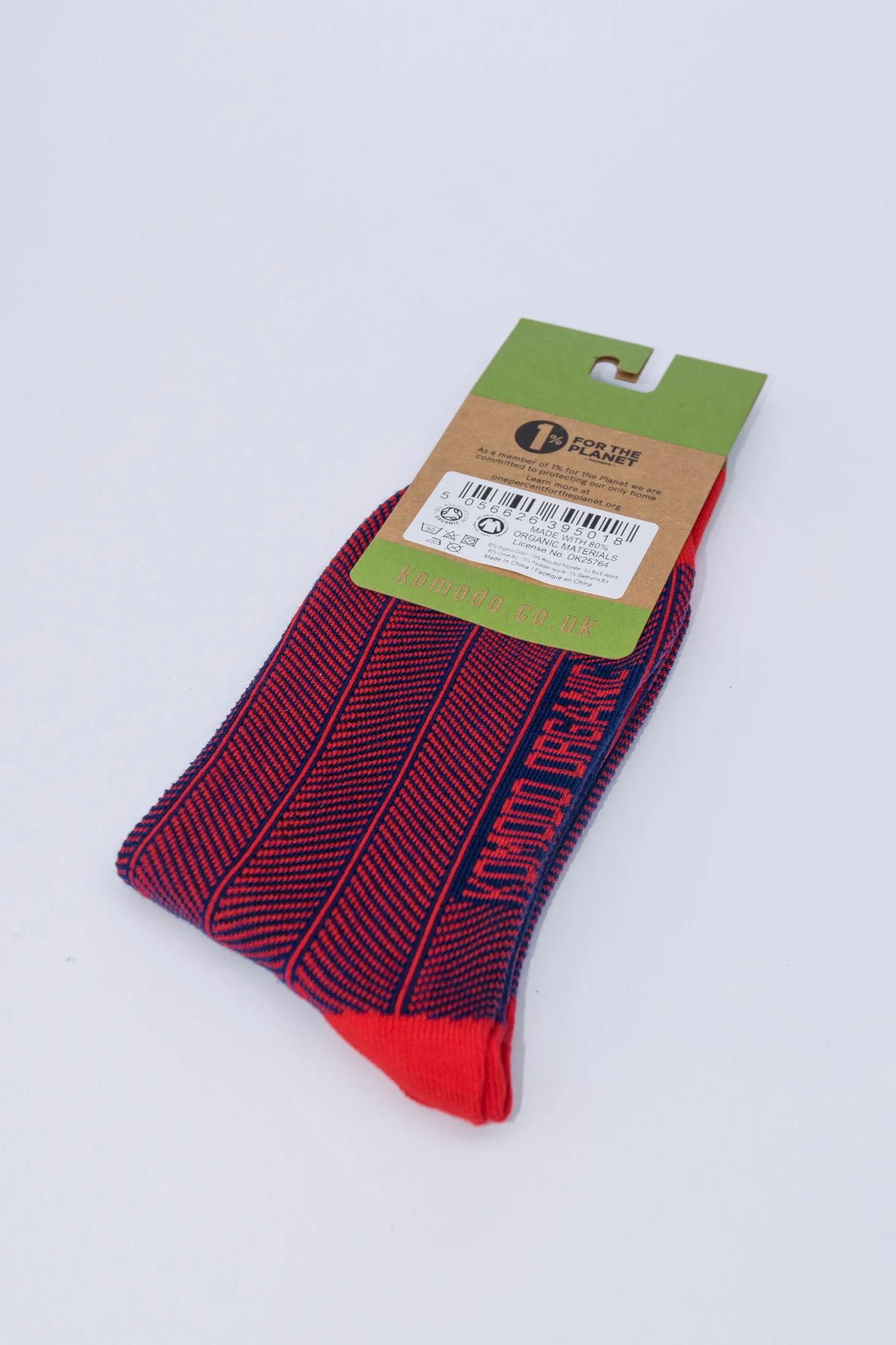 HERRINGBONE - GOTS Organic Cotton Socks Red - Image 3