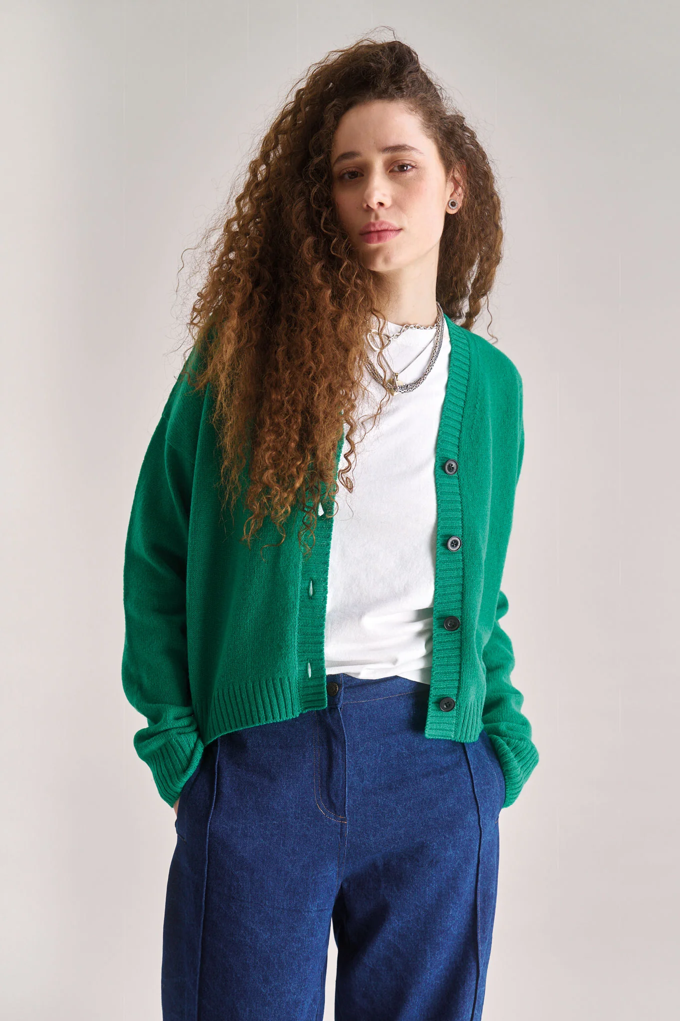 ISLA Wool Cardigan - Green - Image 3