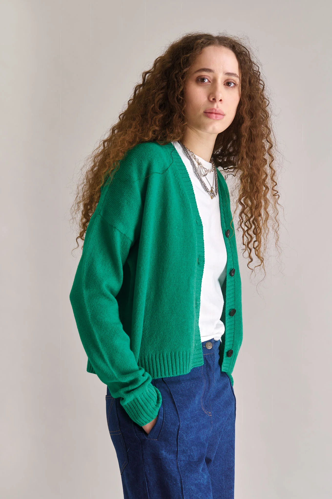 ISLA Wool Cardigan - Green - Image 4