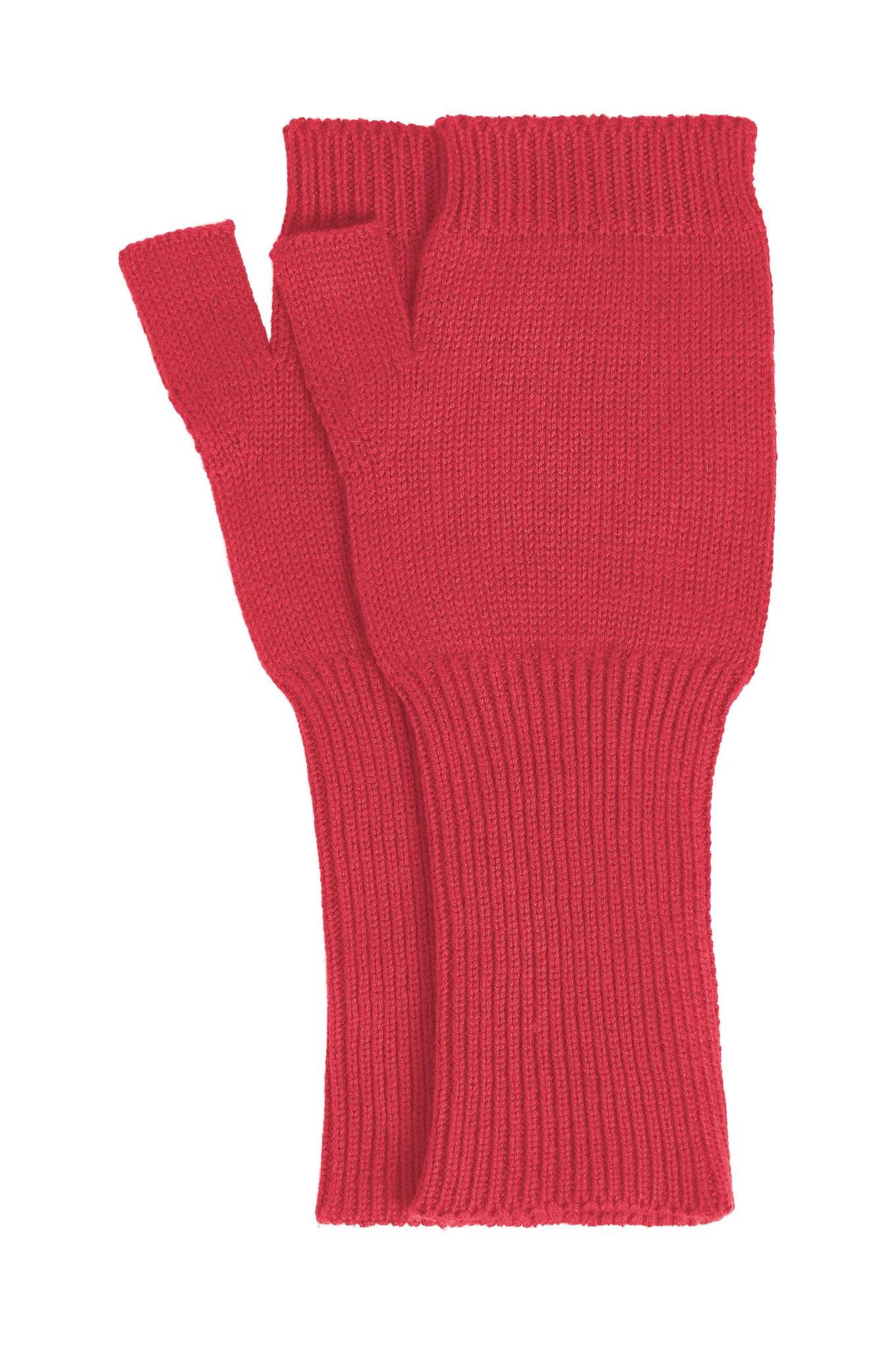 JAS - Organic Cotton Fingerless Gloves - Bright Red