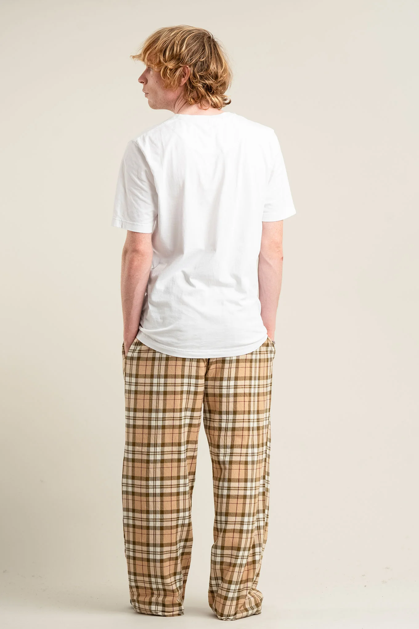 JIM JAM Mens Organic Cotton Pyjama Bottoms - Sand - Image 2