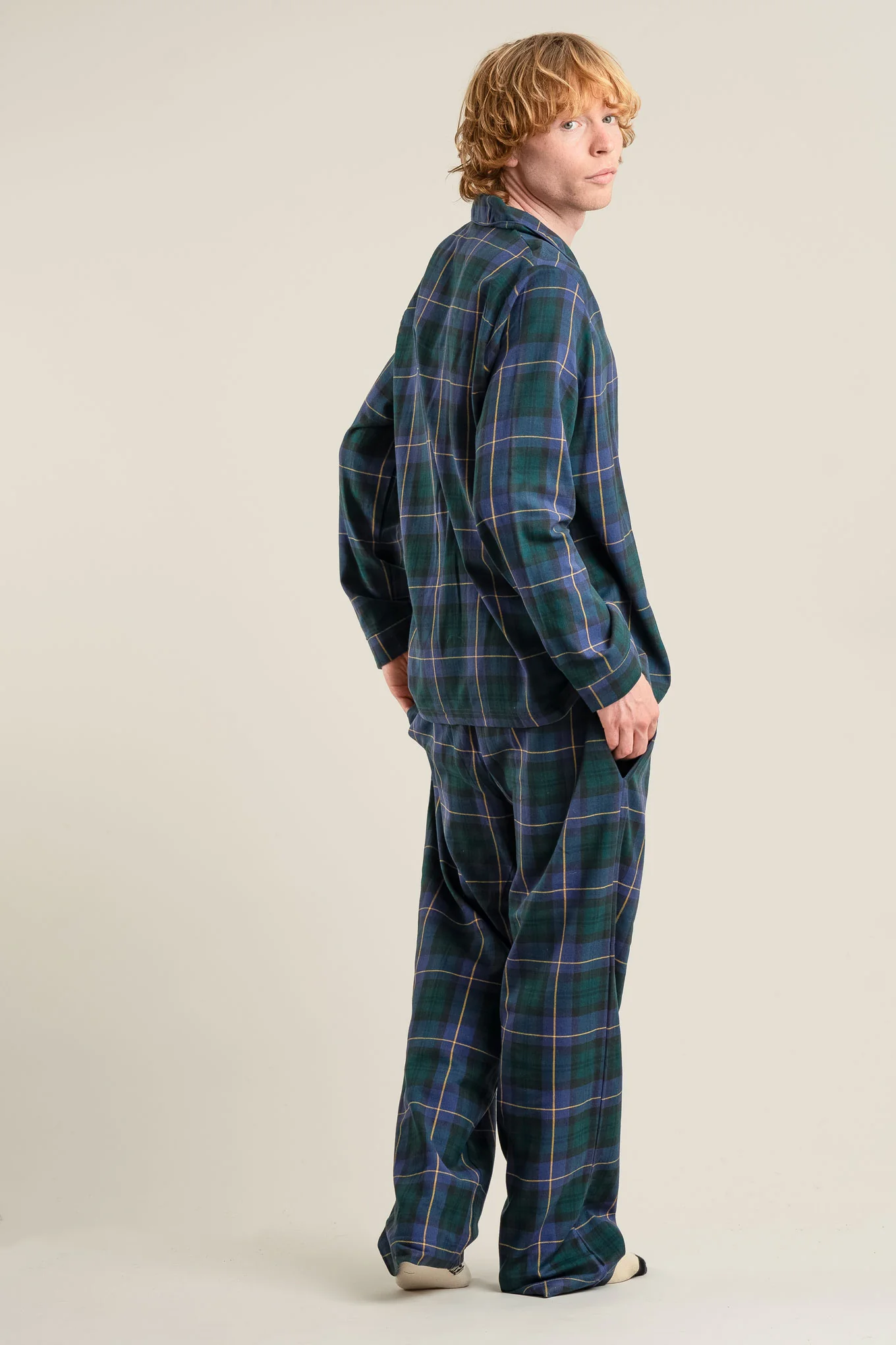 JIM JAM Mens Organic Cotton Pyjama Set - Black Watch - Image 3