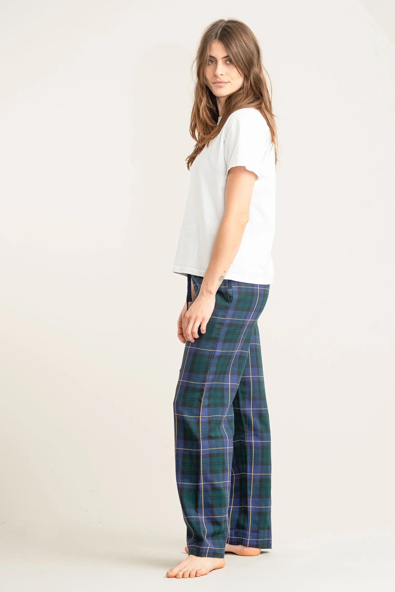 JIM JAM Womens Organic Cotton Pyjama Bottoms - Black Watch - Image 2