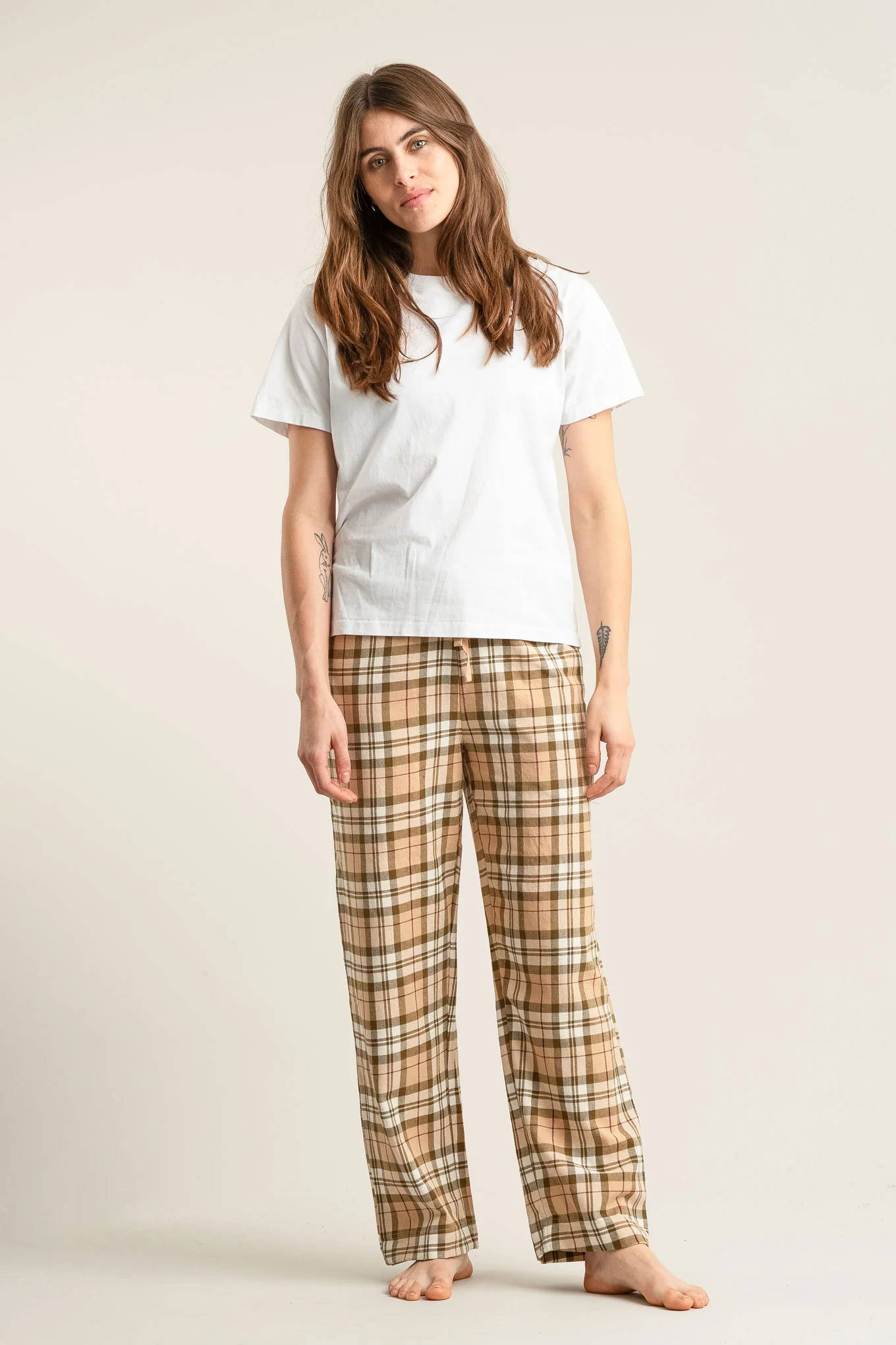 JIM JAM Womens Organic Cotton Pyjama Bottoms - Sand