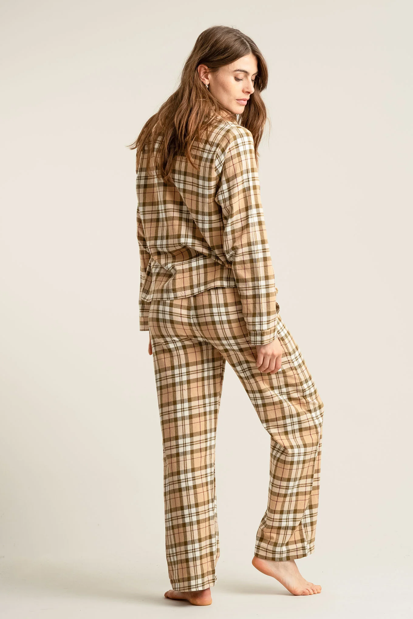 JIM JAM Womens Organic Cotton Pyjama Set - Sand - Image 3