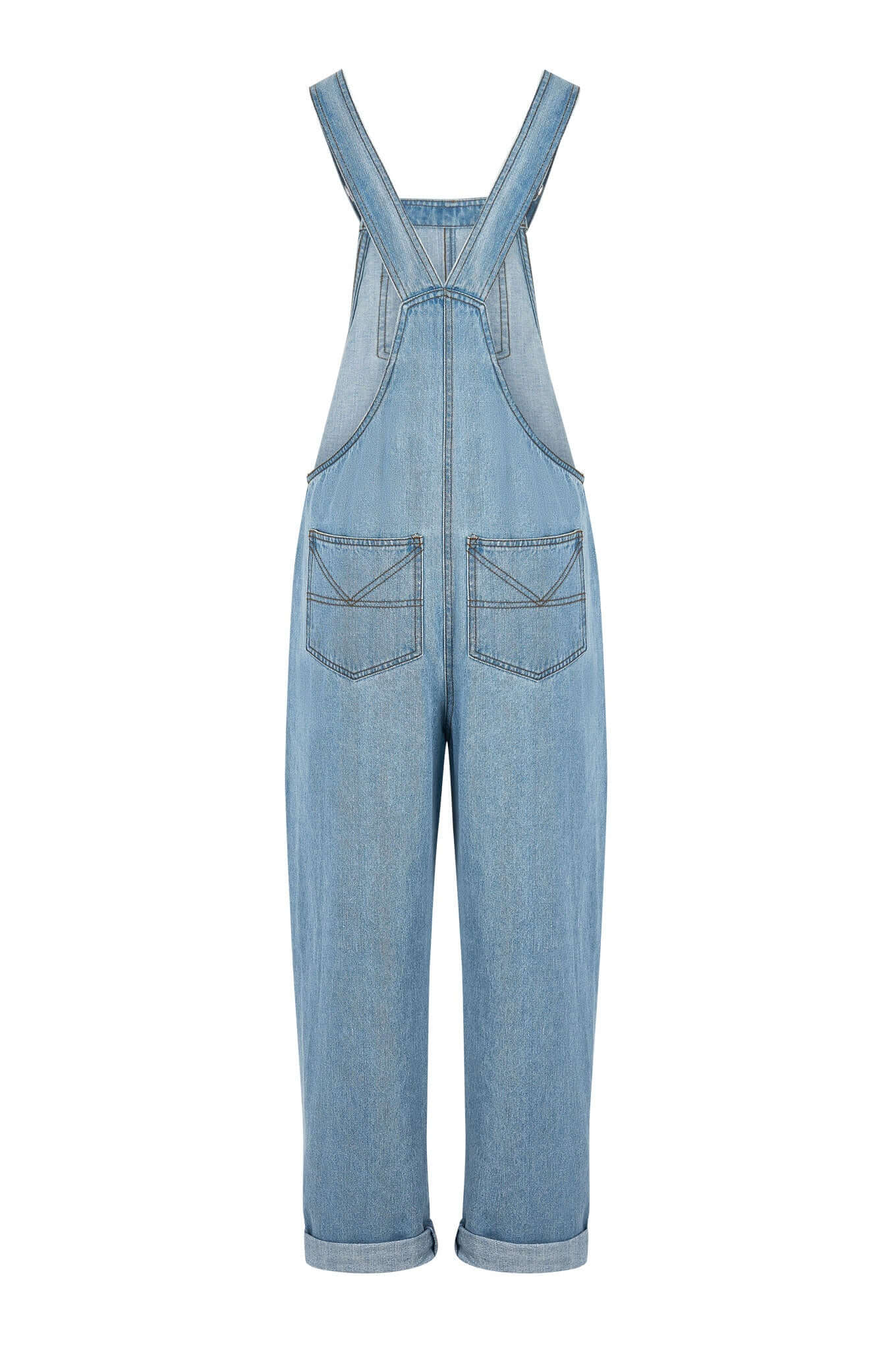 JOY Organic Cotton Denim Dungarees - Stone Wash - Image 3