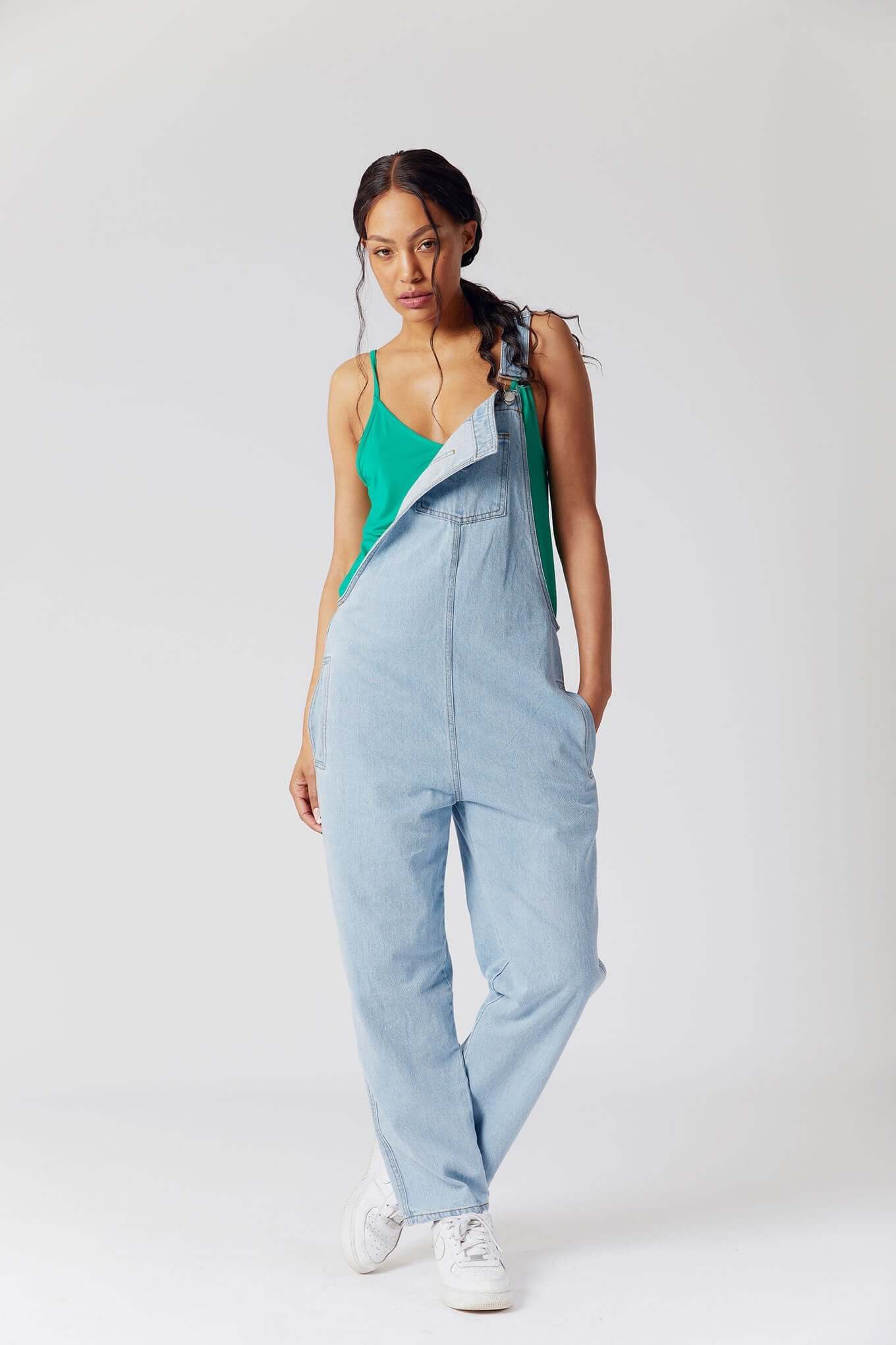 JOY Organic Cotton Denim Dungarees - Stone Wash - Image 4