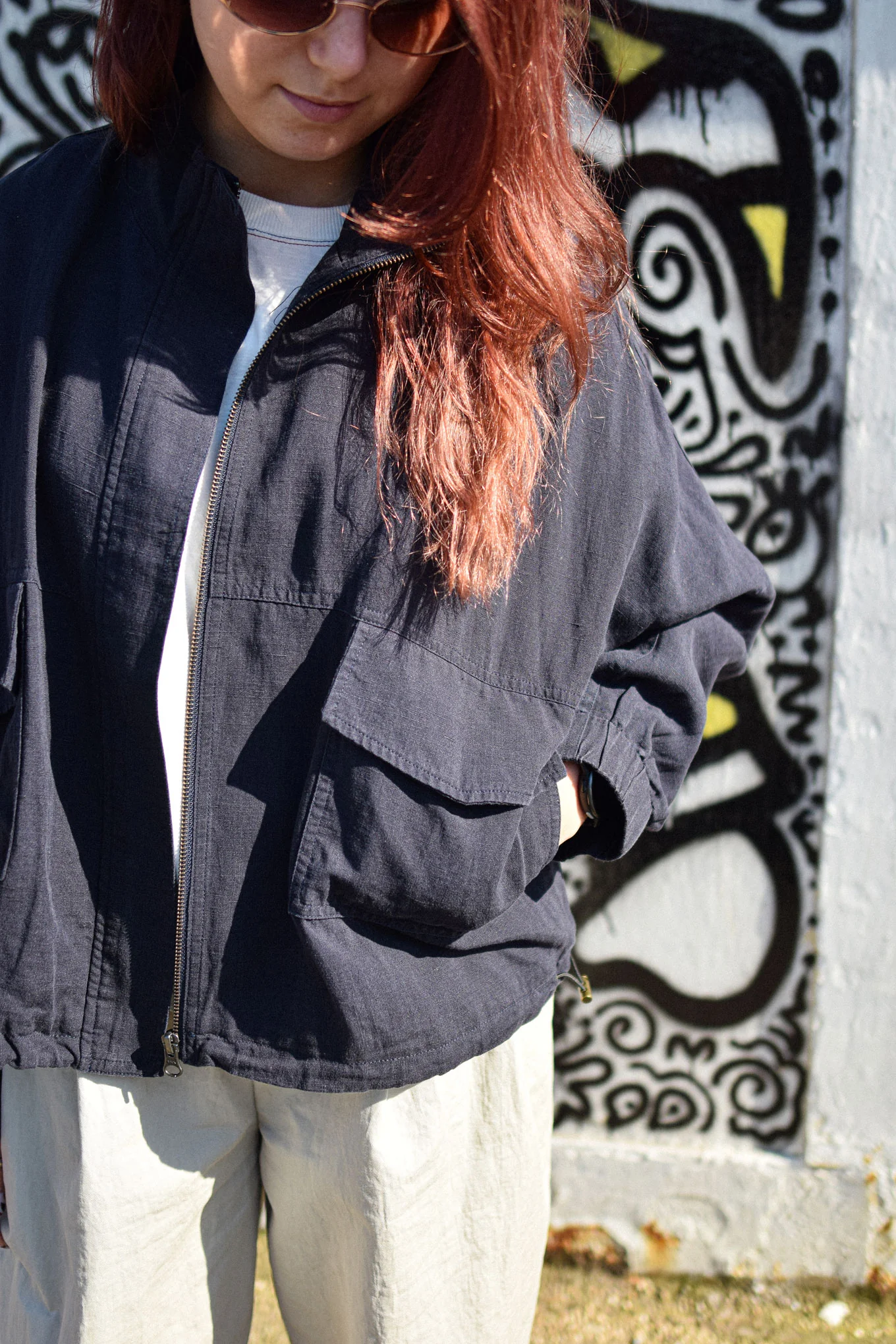 KOKO Tencel Linen Jacket - Navy - Image 2