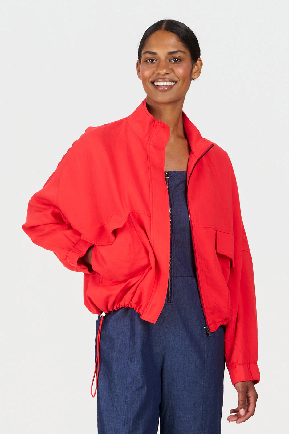 KOKO Tencel Linen Jacket - coral - Image 2