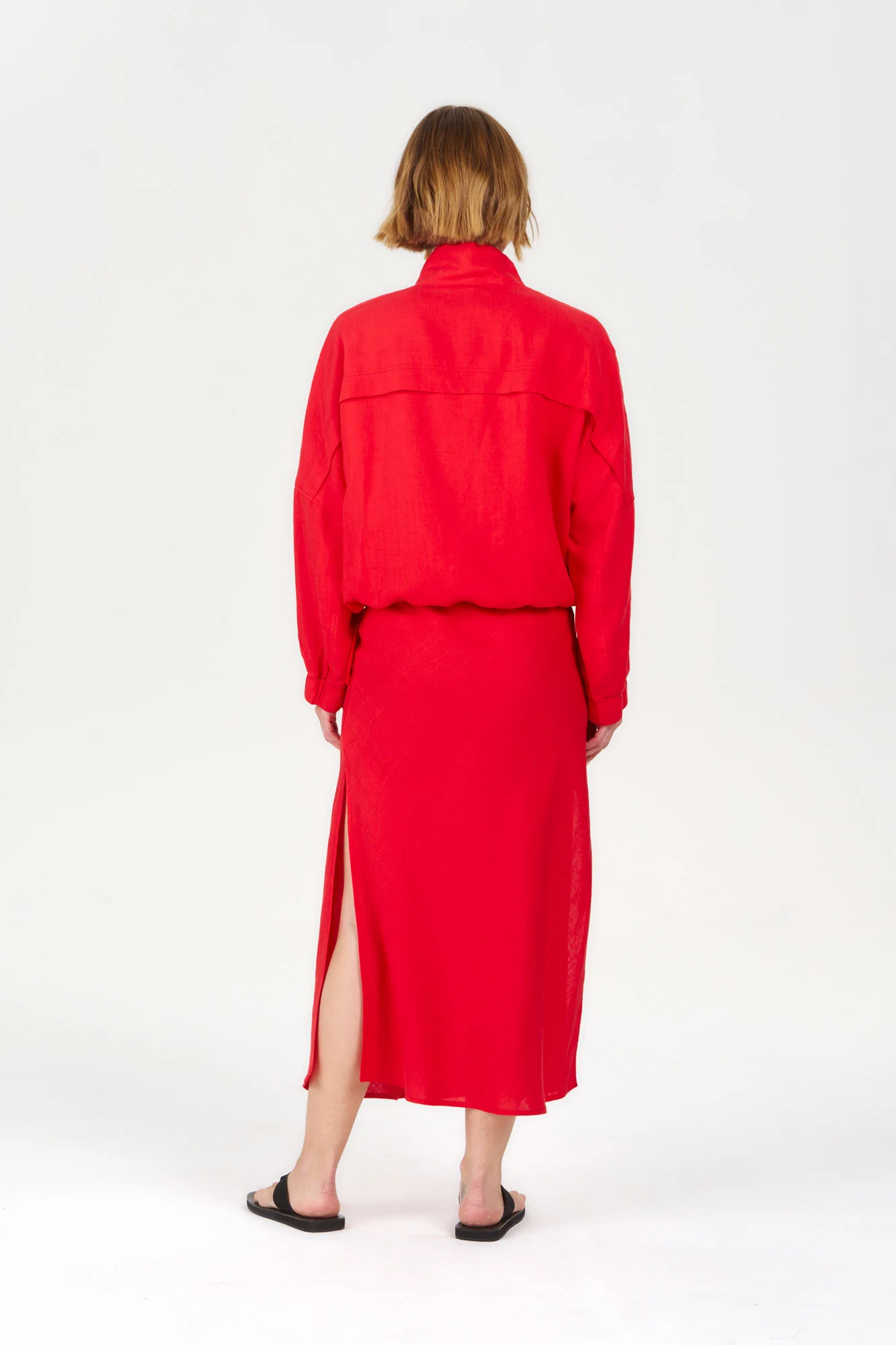 KOKO Tencel Linen Jacket - coral - Image 5