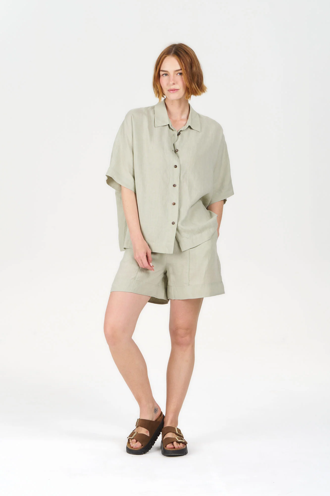 KYGO Tencel Linen Short - Sage