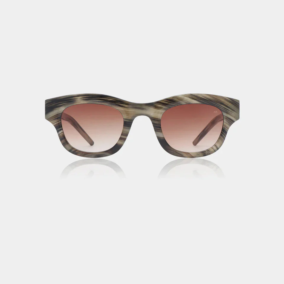 LANE - Striped Horn Sunglasses by A.Kjaerbede