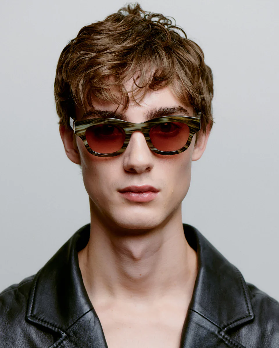 LANE - Striped Horn Sunglasses by A.Kjaerbede - Image 3