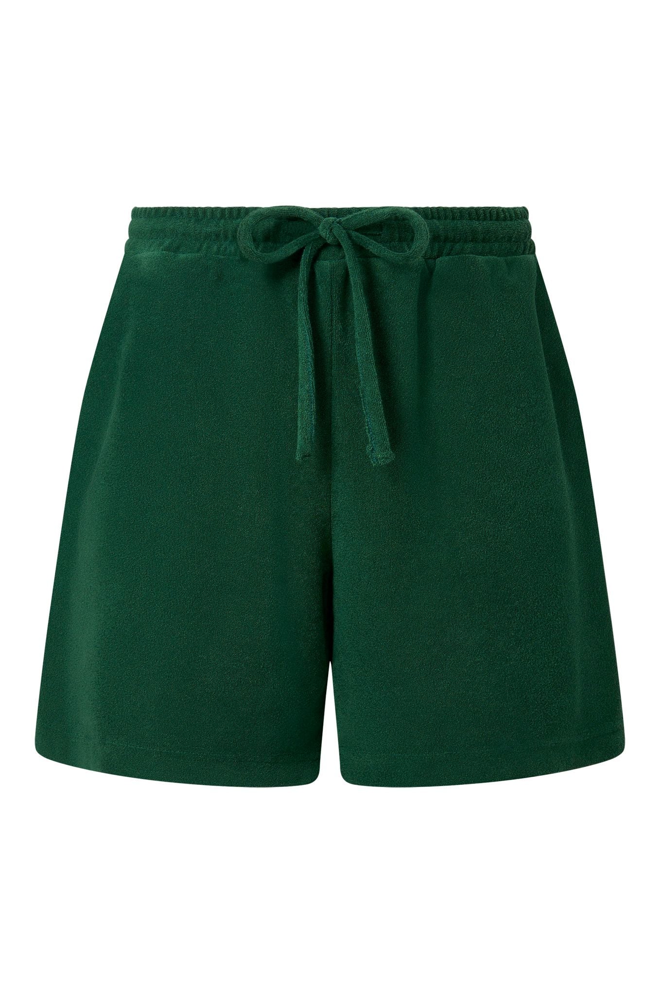 LEAH - Organic Cotton Blend Terry Towelling Shorts - Jungle Green - Image 2