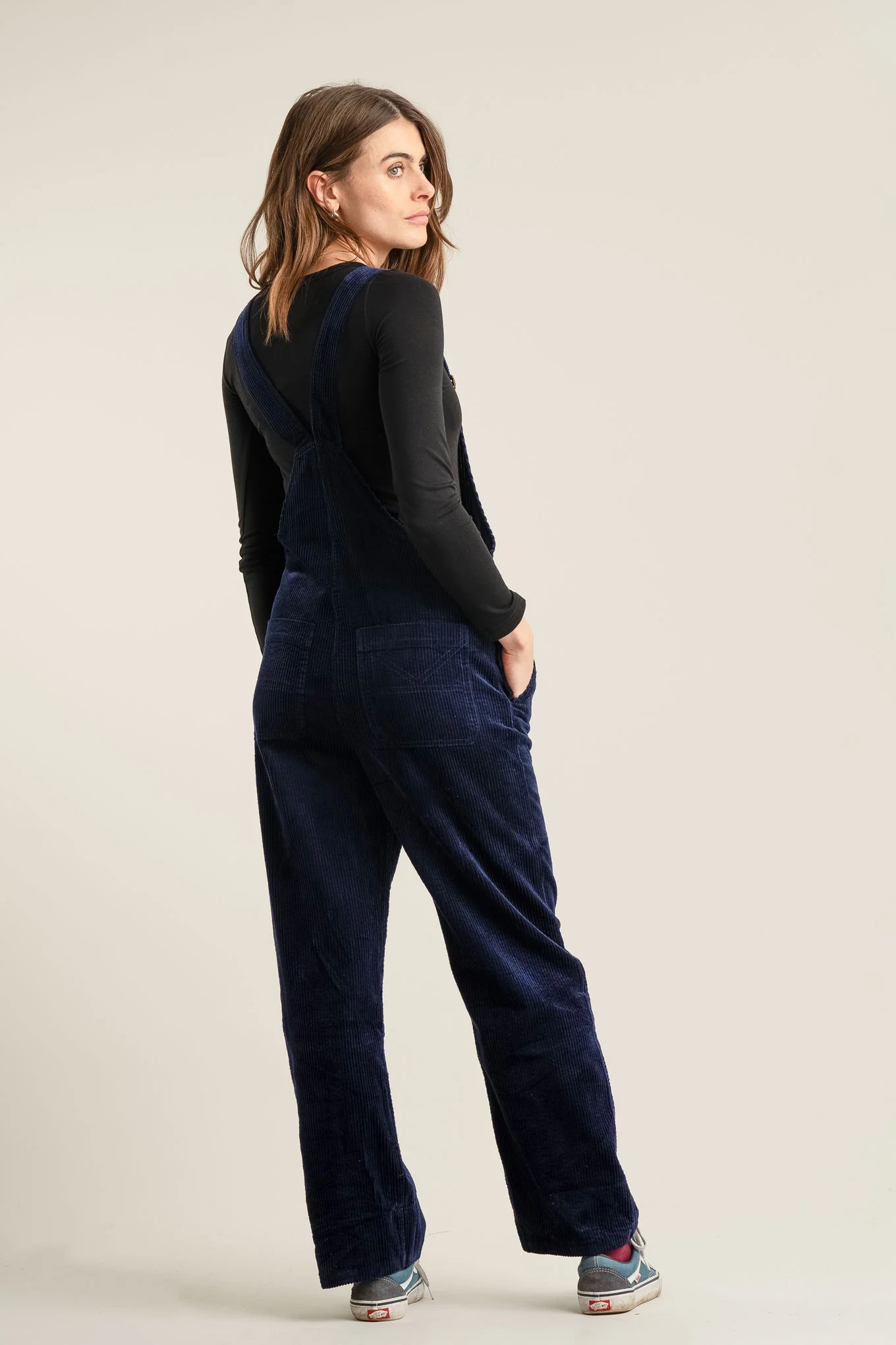 LENI Organic Cotton Cord Dungaree - Navy - Image 4